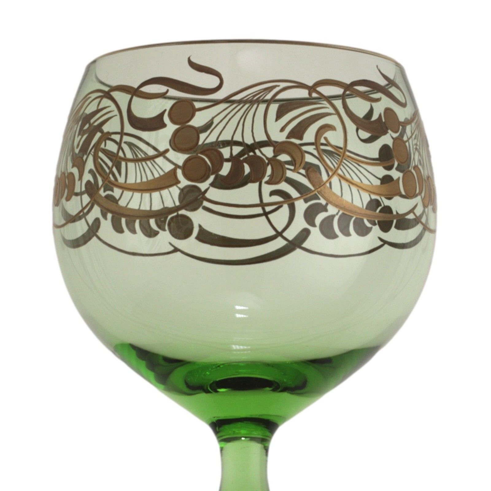 Bohemian Art Nouveau / Josephinenhutte Enamel Hock Wine Glass 19.5cm photo furniture