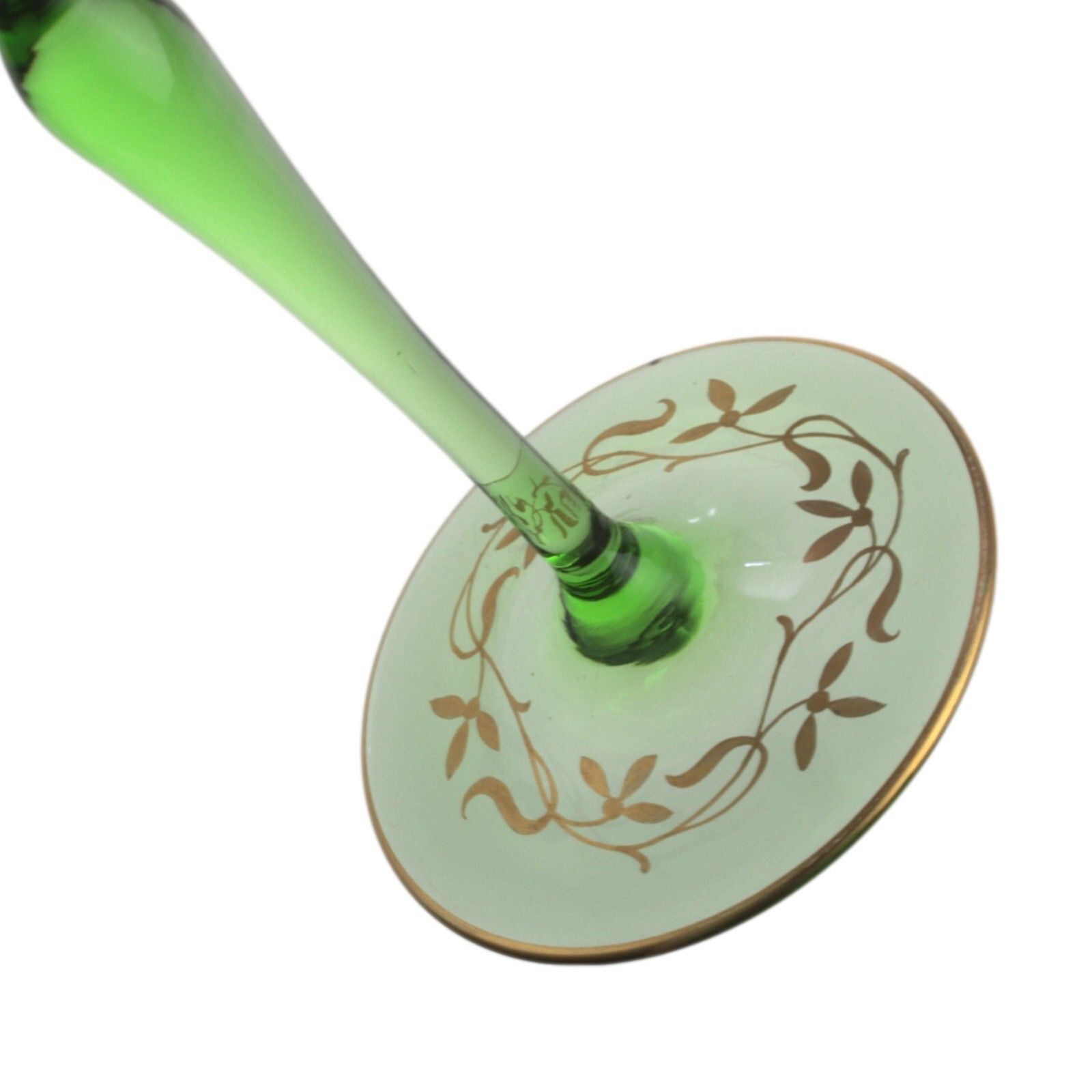 Bohemian Art Nouveau / Josephinenhutte Enamel Hock Wine Glass 19.5cm photo for sale