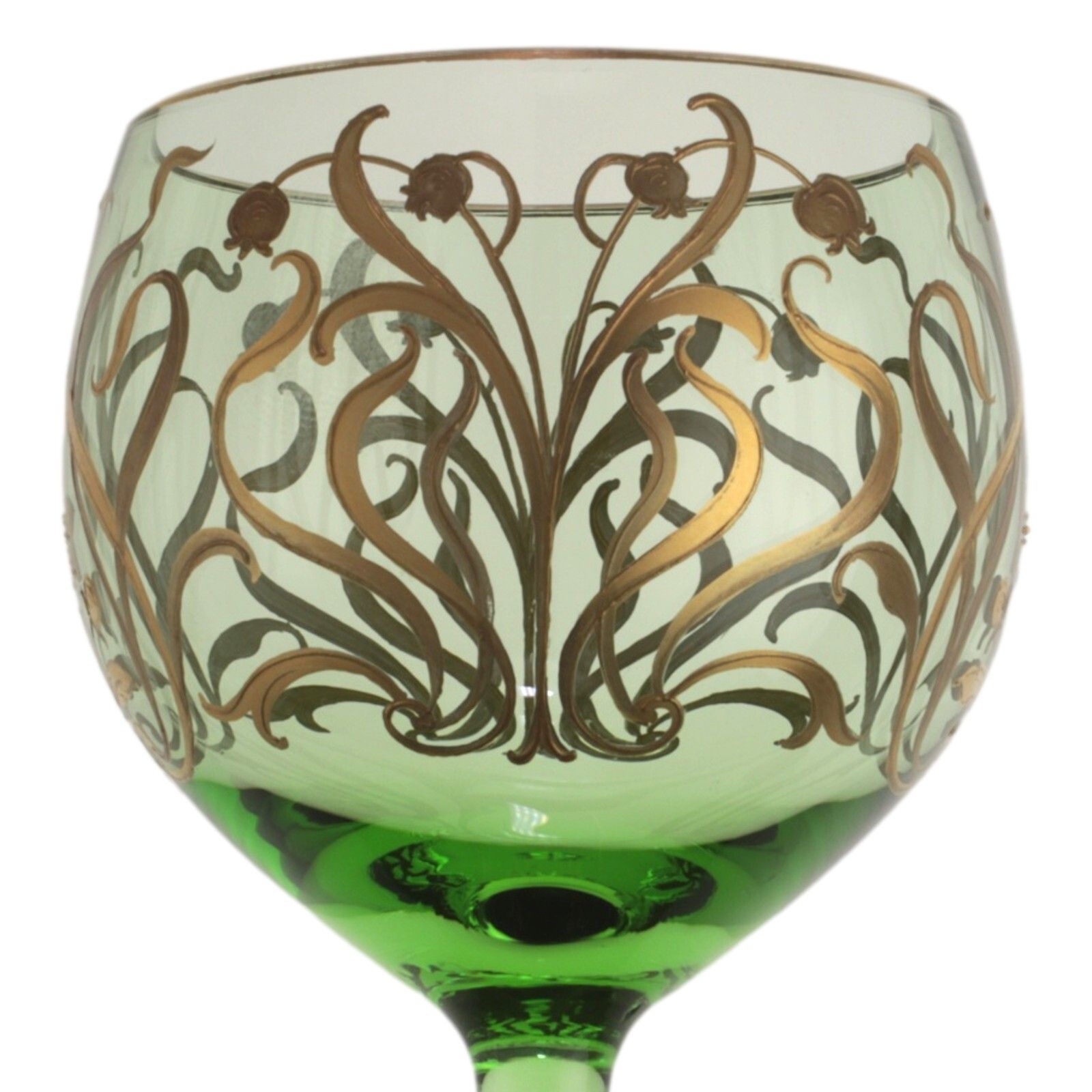 Bohemian Art Nouveau / Josephinenhutte Enamel Hock Wine Glass 19.5cm photo furniture