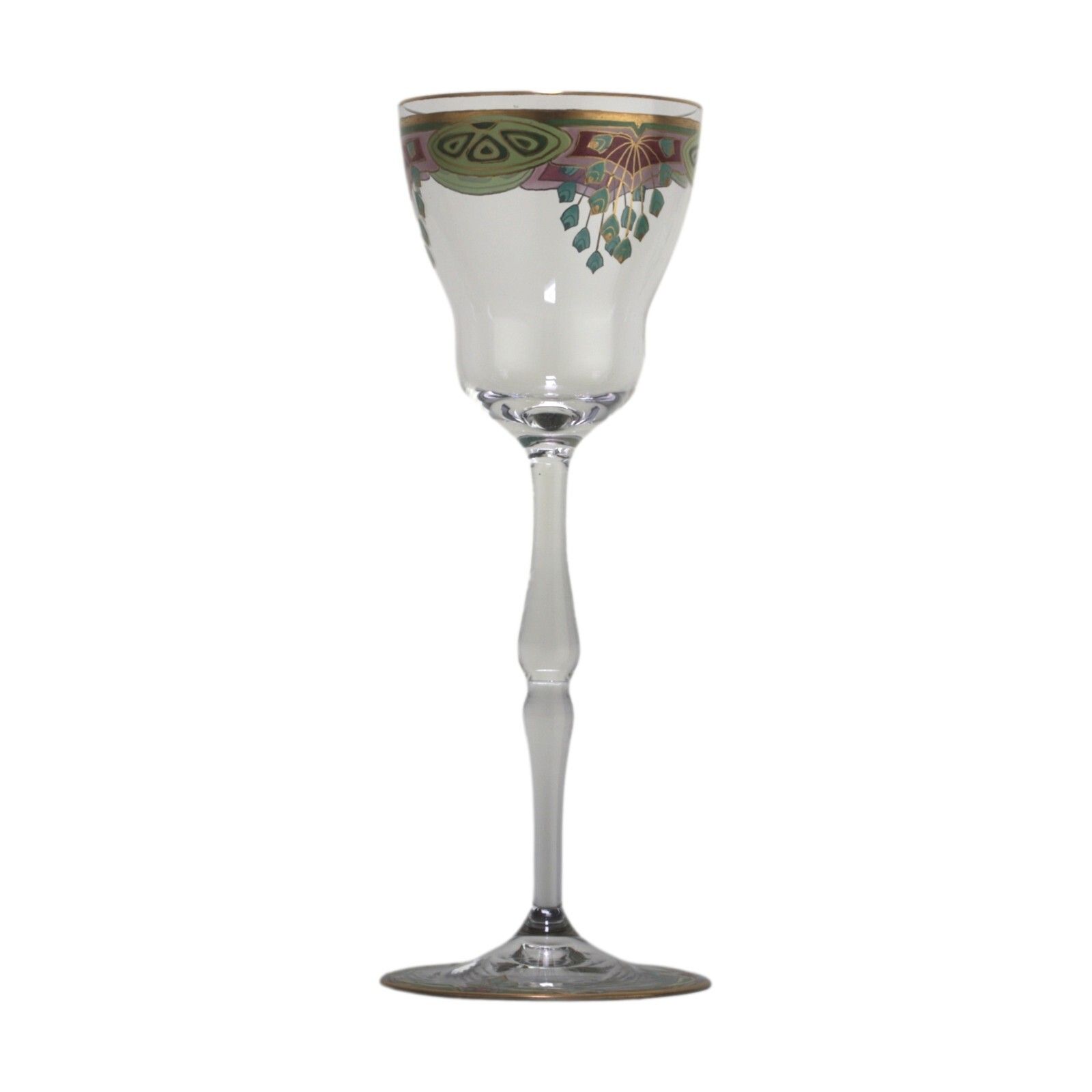 Meyr's Neffe Art Nouveau / Secessionist Enamel Hock Wine Glass 20cm photo furniture