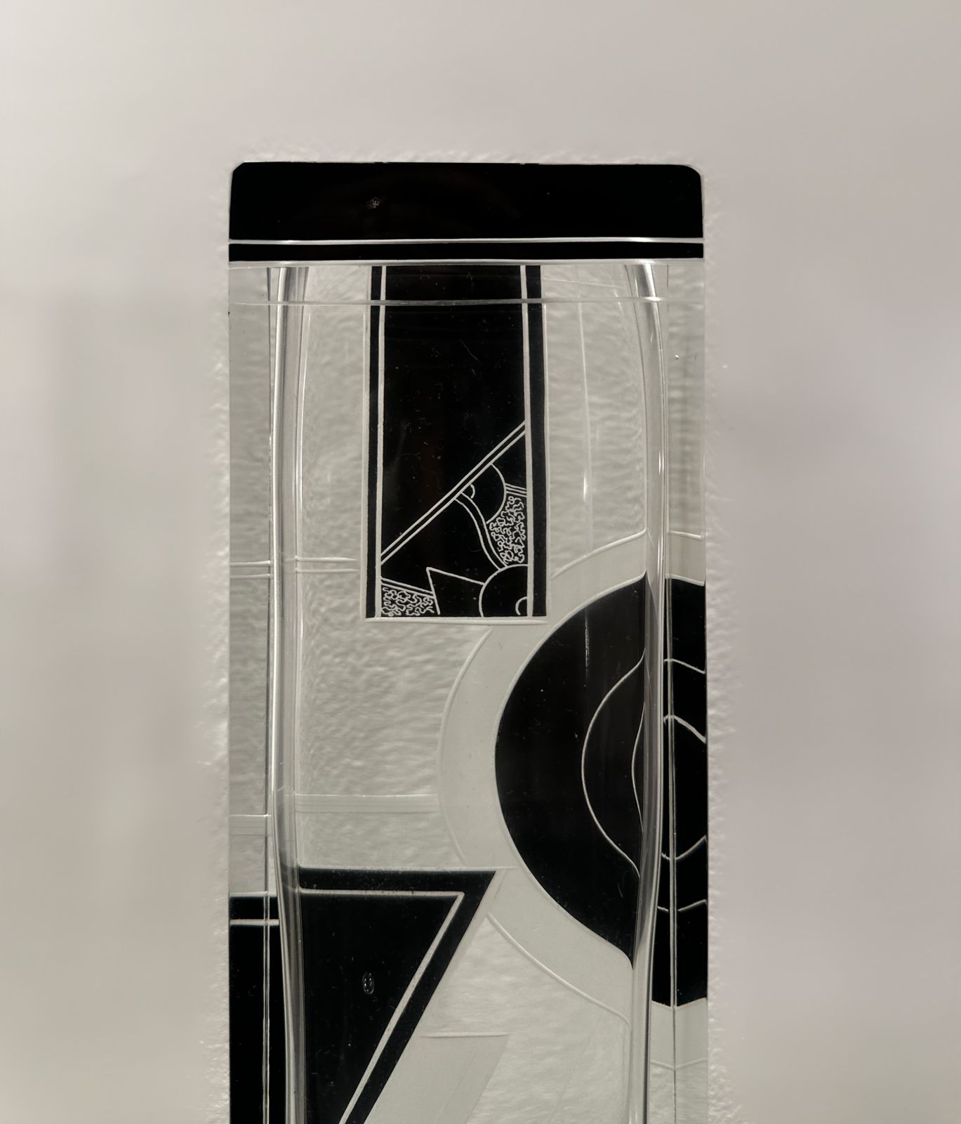 Art Deco Acid Etched Black Glass Vase By Karl Palda, 1930 photo furniture