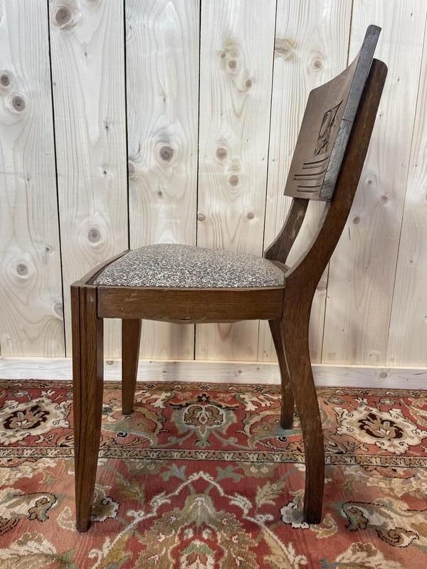 6 Chaises époque Art Déco En Chêne Massif photo furniture