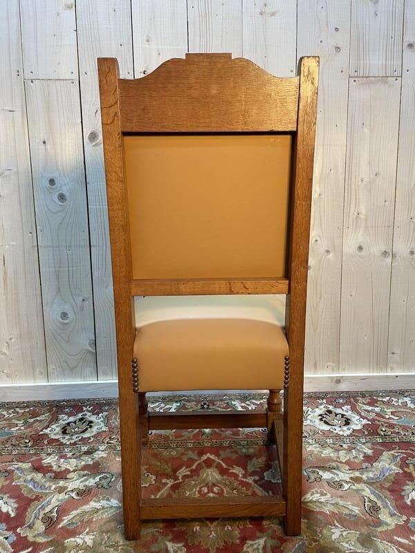 Suite De 8 Chaises Style Louis XIII   Haute époque En Cuir photo buy