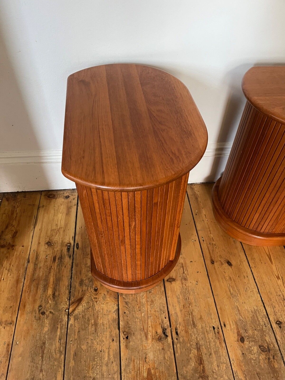 photo vinterior Danish Teak Bedside Cabinets By Dyrlund W Tambour Doors