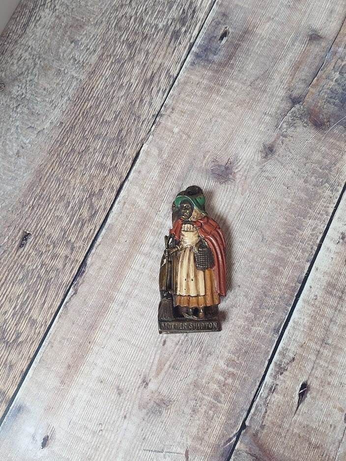 Mother Shipton Painted Brass Door Knocker, Heavy Collectible Brass Door Knocker, Witch Door Knocker