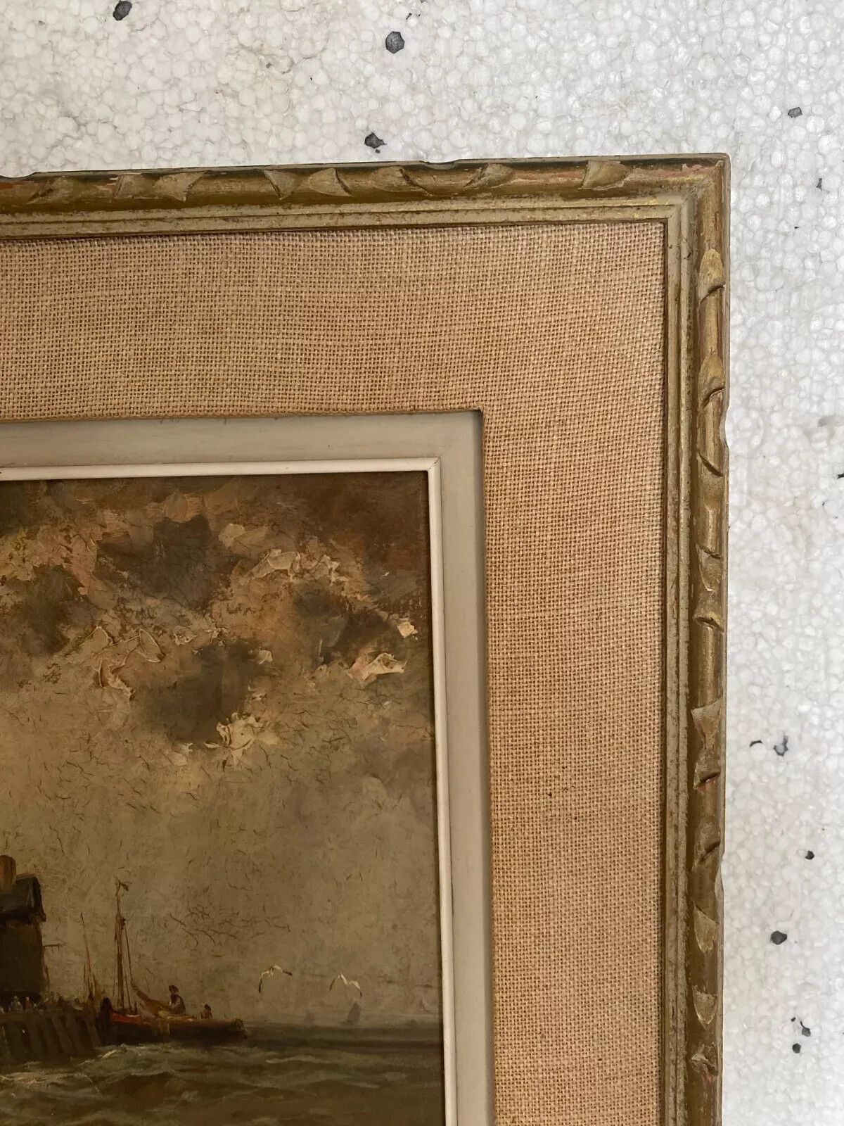 Oil On Panel By Isorel "View Of The Port" 20th Century photo furniture