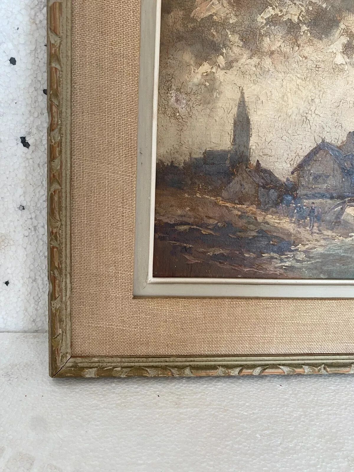 Oil On Panel By Isorel "View Of The Port" 20th Century photo vintage