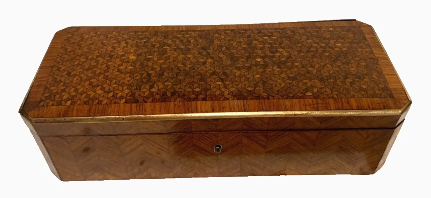 Glove Box In Thuya Magnifying Glass Napoleon III Marquetry Ball 19th Century