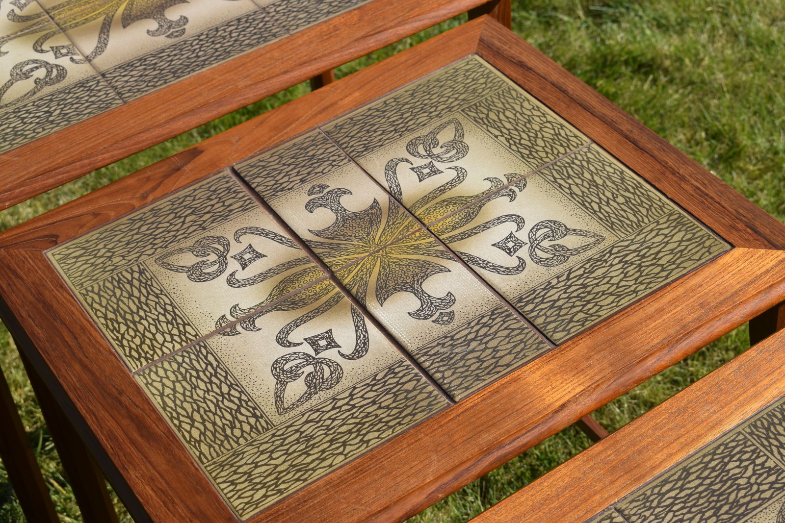 Danish Tiled Top Teak Nest Of Tables photo Furniture