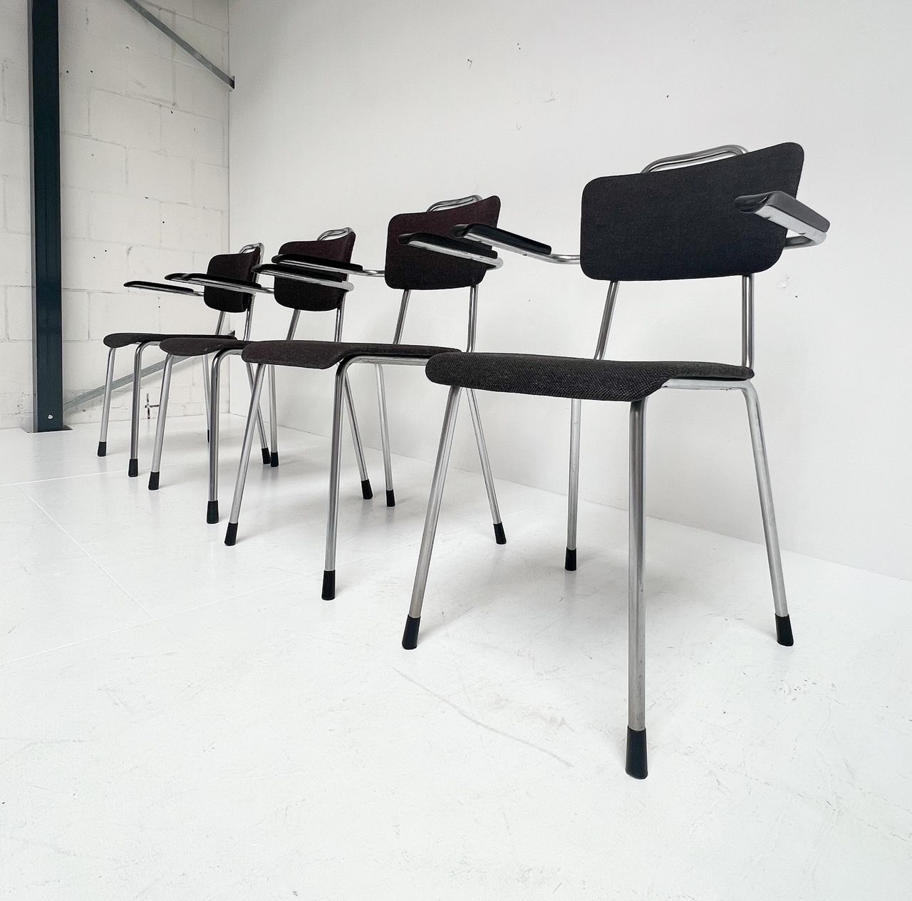 Set Of 4 Dutch Originals 115 Gispen Chairs, 1960s