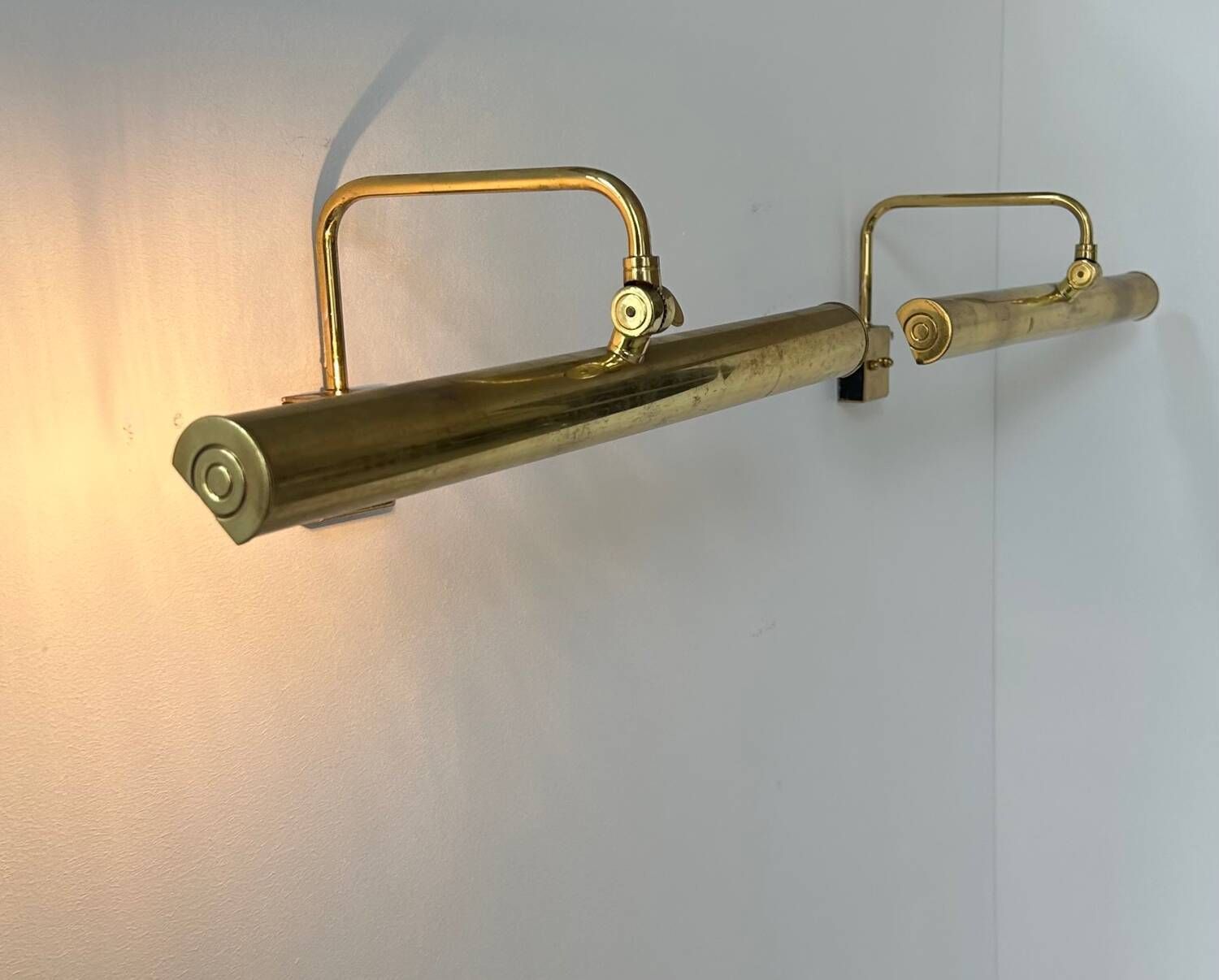 Pair Of Vintage Adjustable Brass Wall Lights, France 1970 photo vinterior