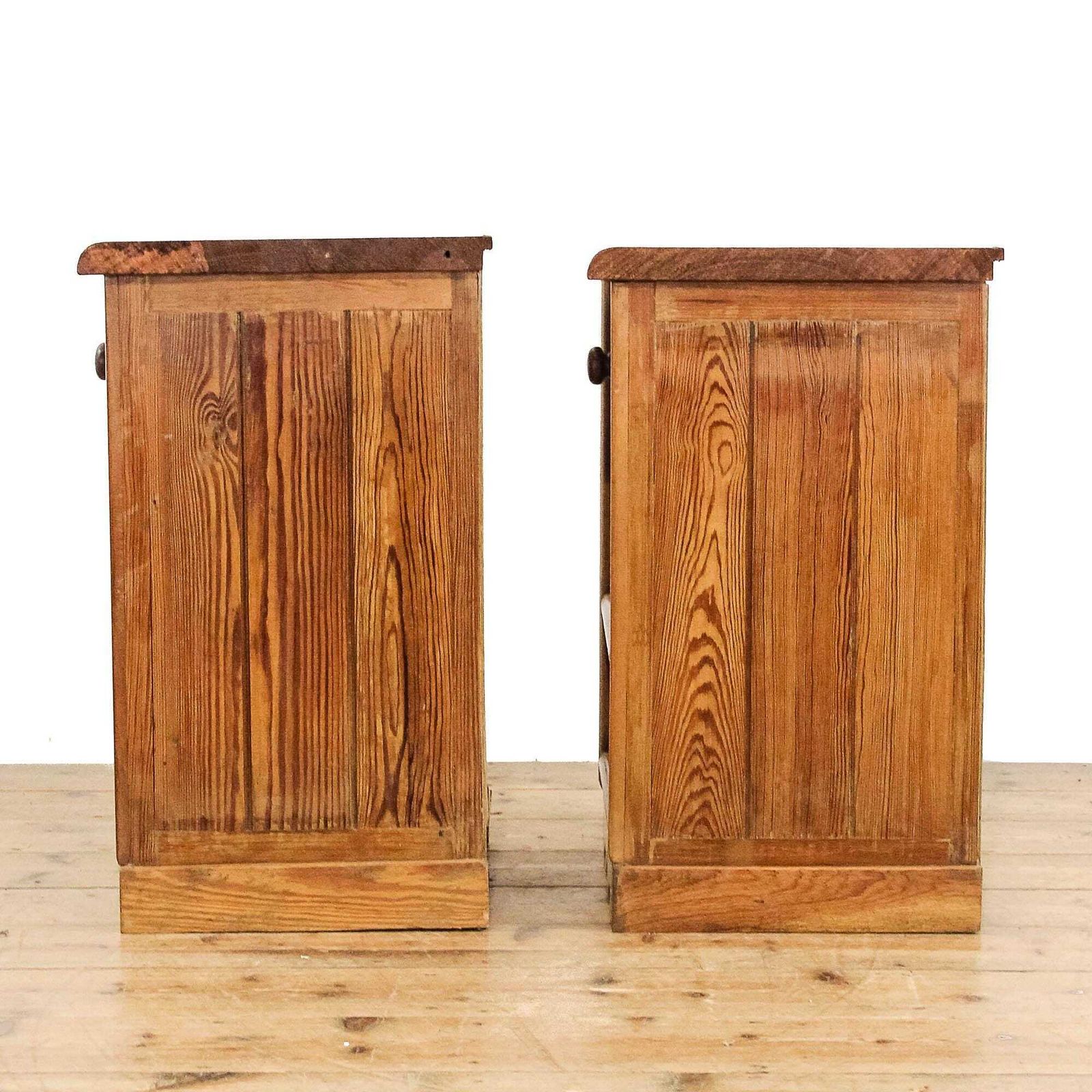 Pair Of Rustic Bedside Cabinets | Bedroom Storage | Pair Of Cabinets | Pitch Pine Chest | Reclaimed Cabinets (M 5864) photo vinterior