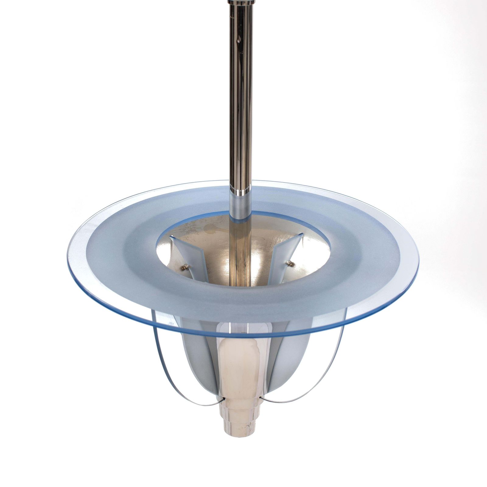 French Art Déco Modernist Chandelier By Petitot (Paris), France, 1930s photo for sale
