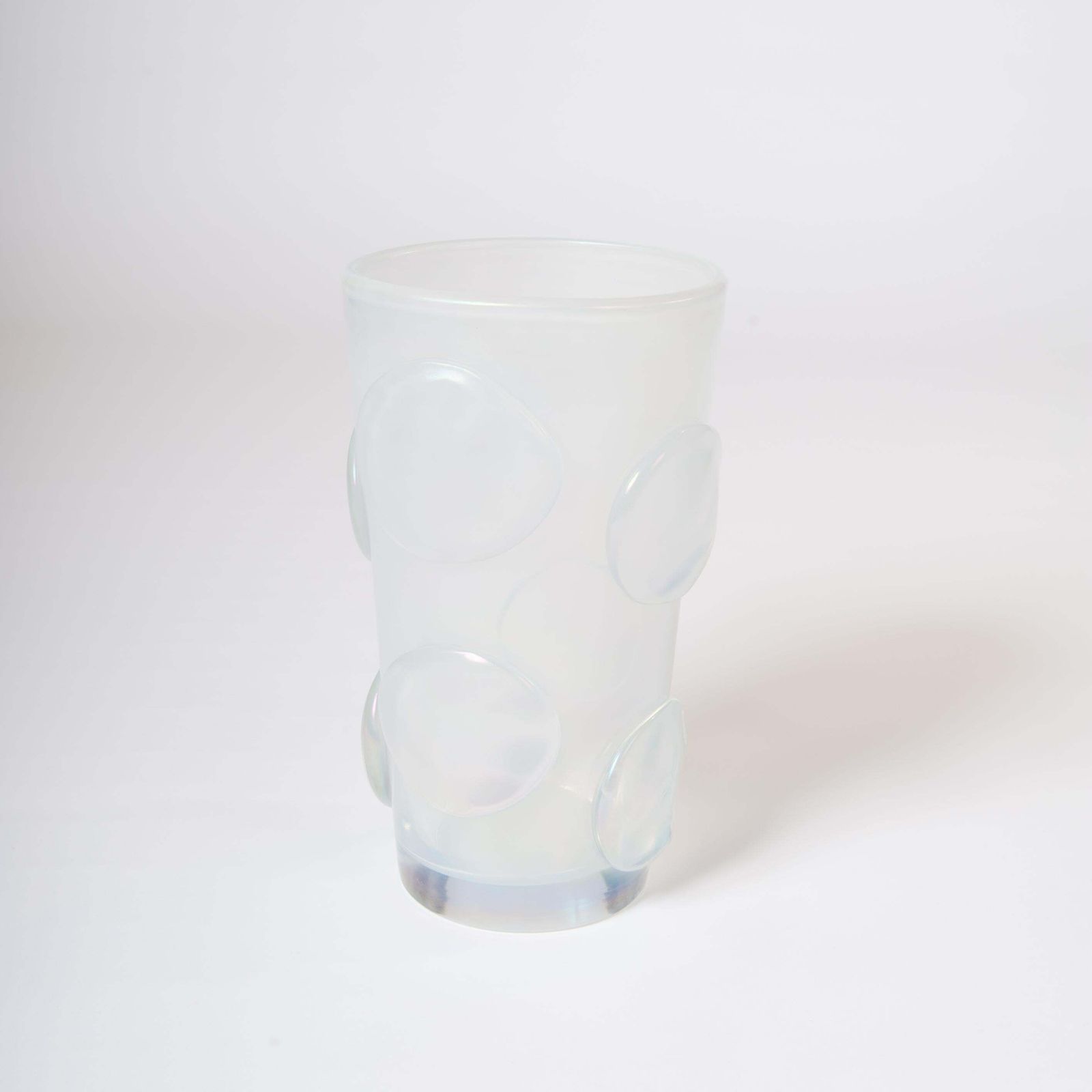Modern Italian Opalescent Murano Glass Vase With Applications By Pino Signoretto photo furniture