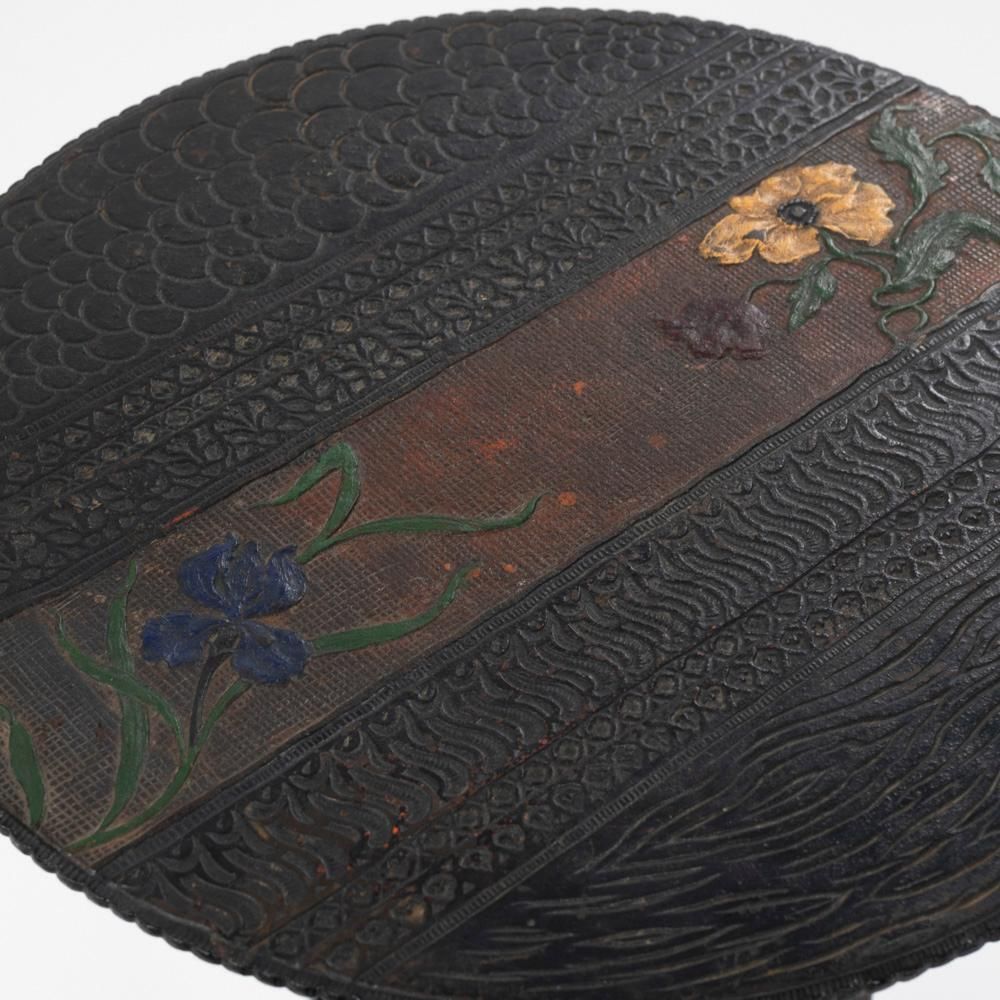 French Art Nouveau Cast Iron Gueridon With Floral Decoration Ca. 1900, Stamped photo vinterior