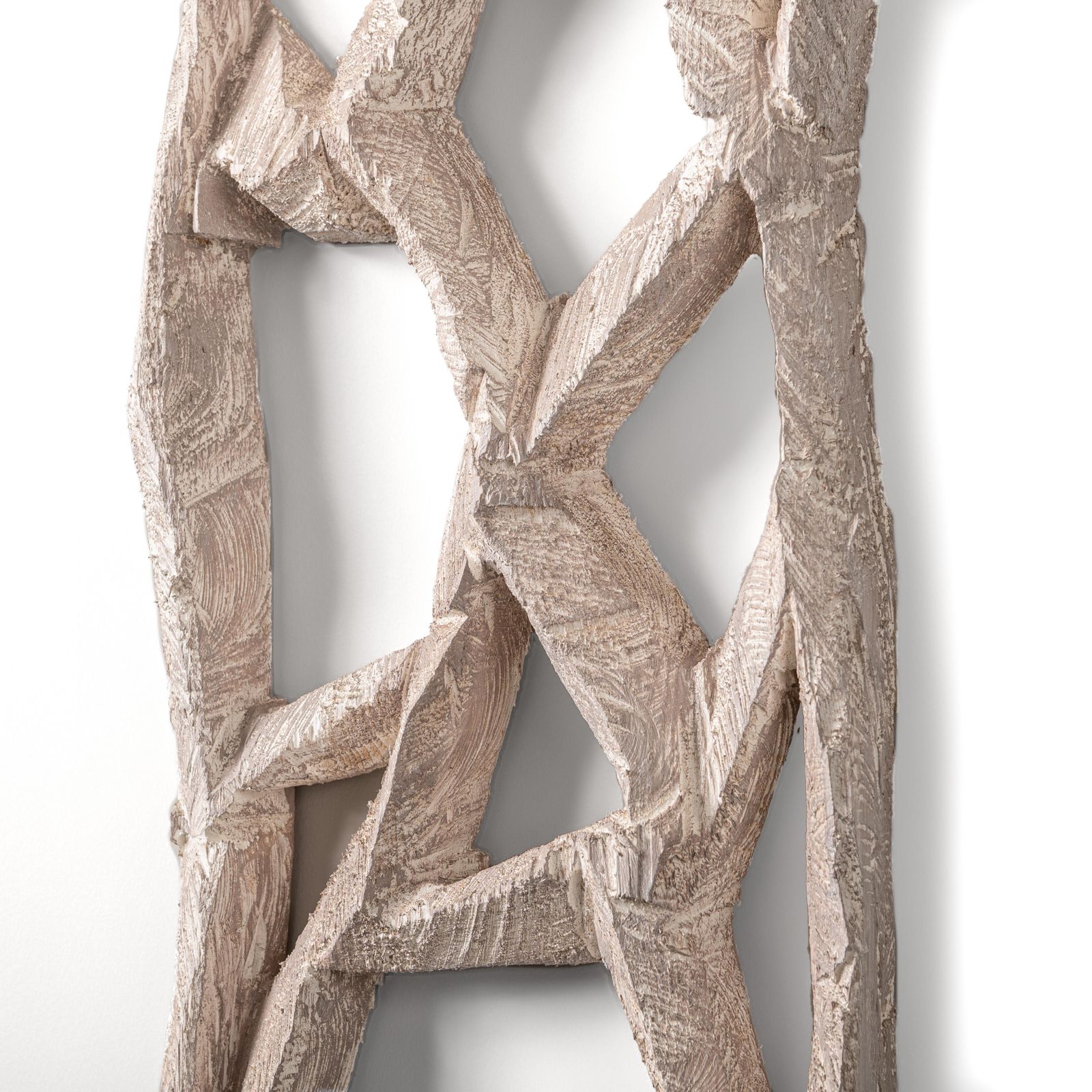 Tall Abstract Wooden Wall Mounted Sandy White Sculpture By Christofer Kochs 2019 photo for sale
