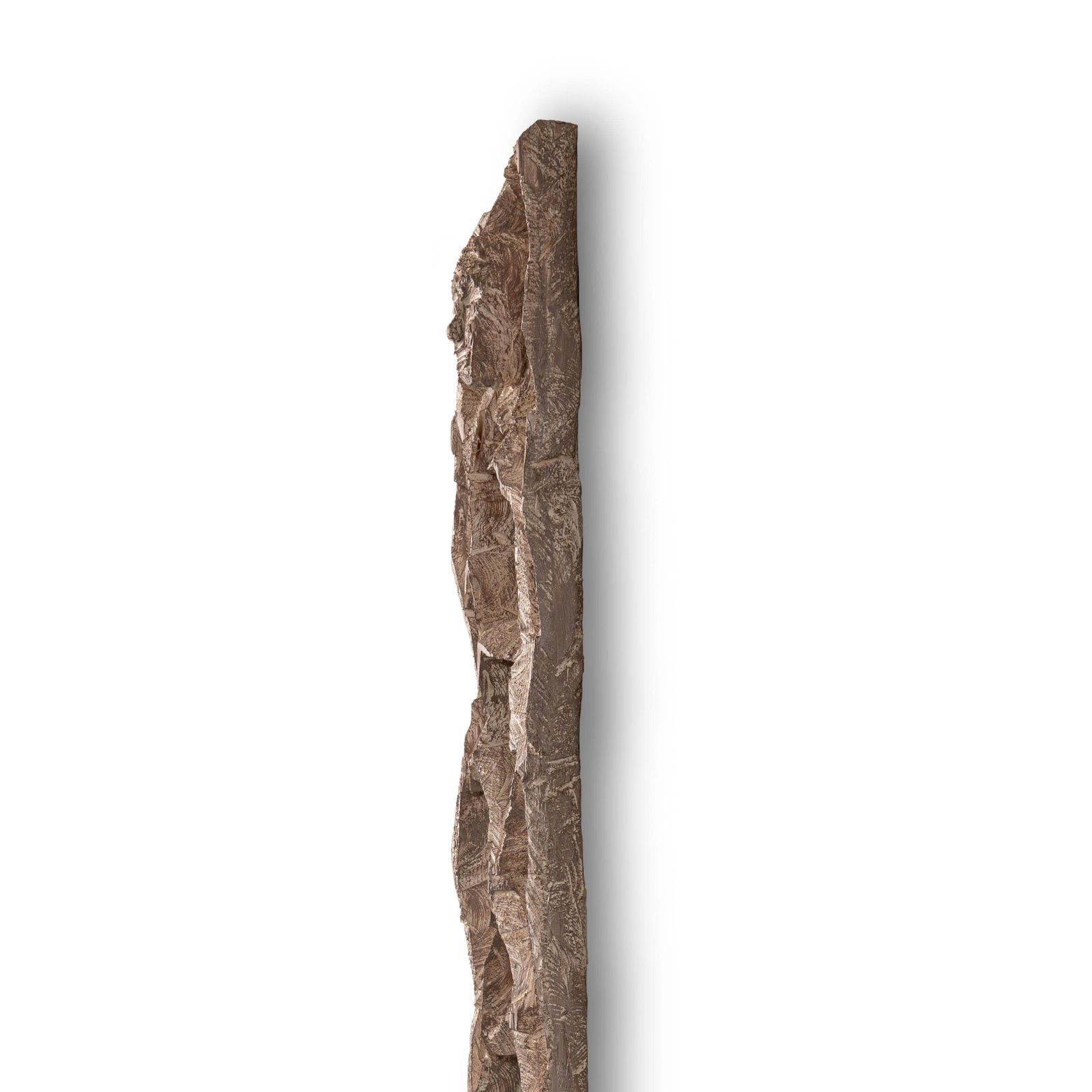 Tall Abstract Wooden Wall Mounted Sandy White Sculpture By Christofer Kochs 2019 photo vinterior