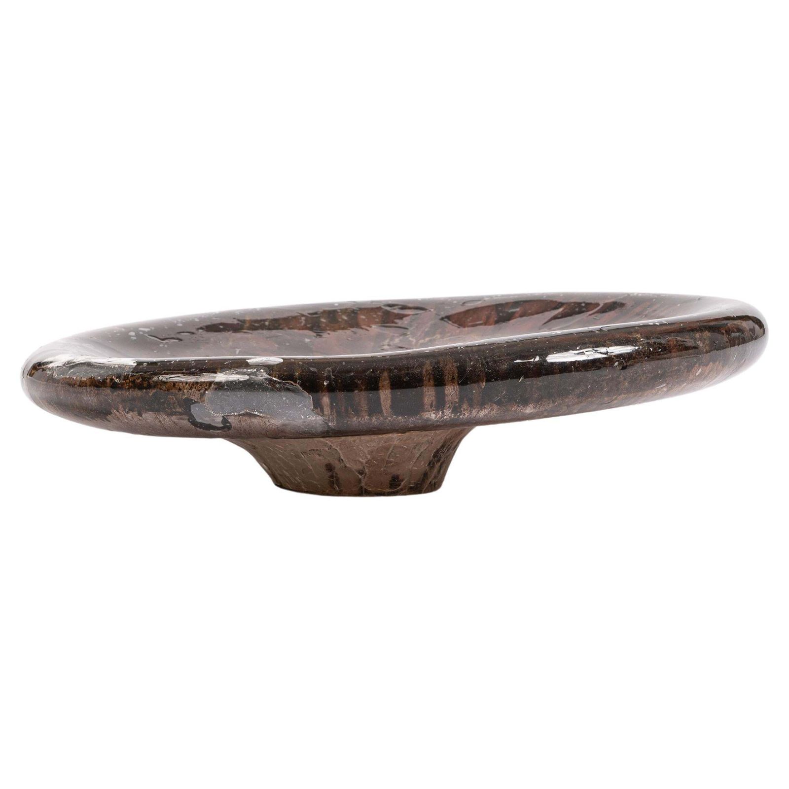 Italian Mid Century Resin Bowl In Brown Gold Tones Florenze 1980s photo furniture