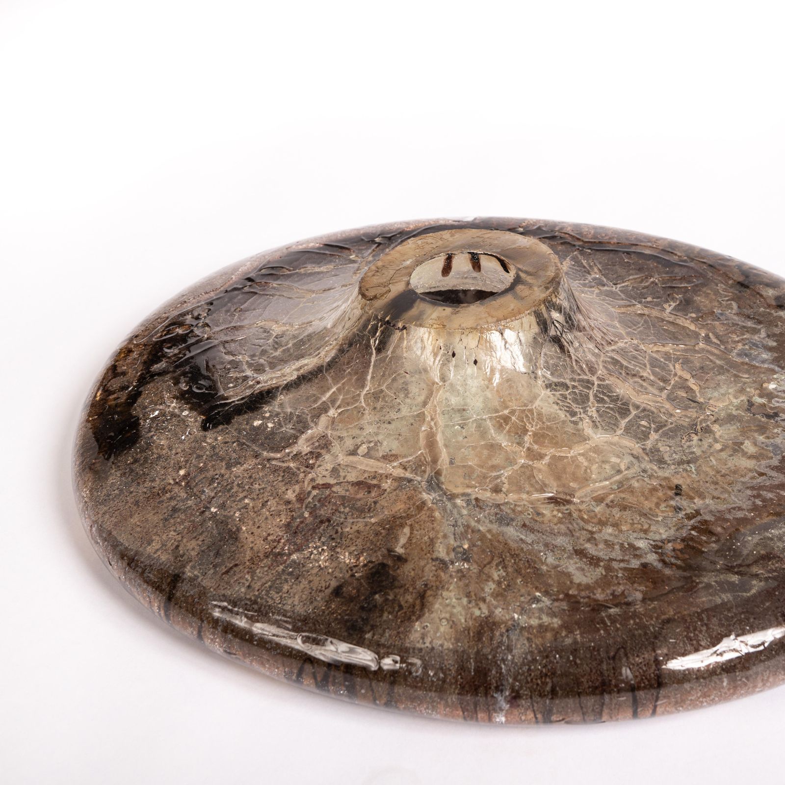 Italian Mid Century Resin Bowl In Brown Gold Tones Florenze 1980s photo 1444.0