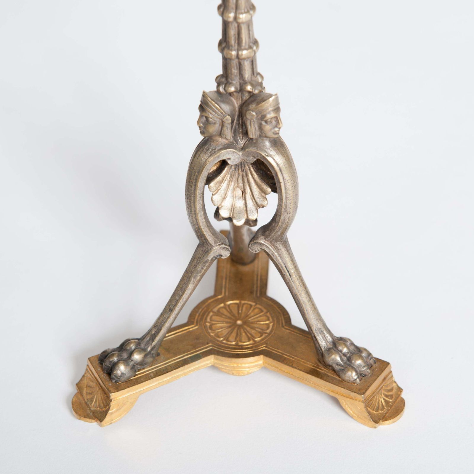 Pair Of French Napoleon III Candlesticks Bronze & Bronze Firegilt By A. Daubrée photo 1702.0