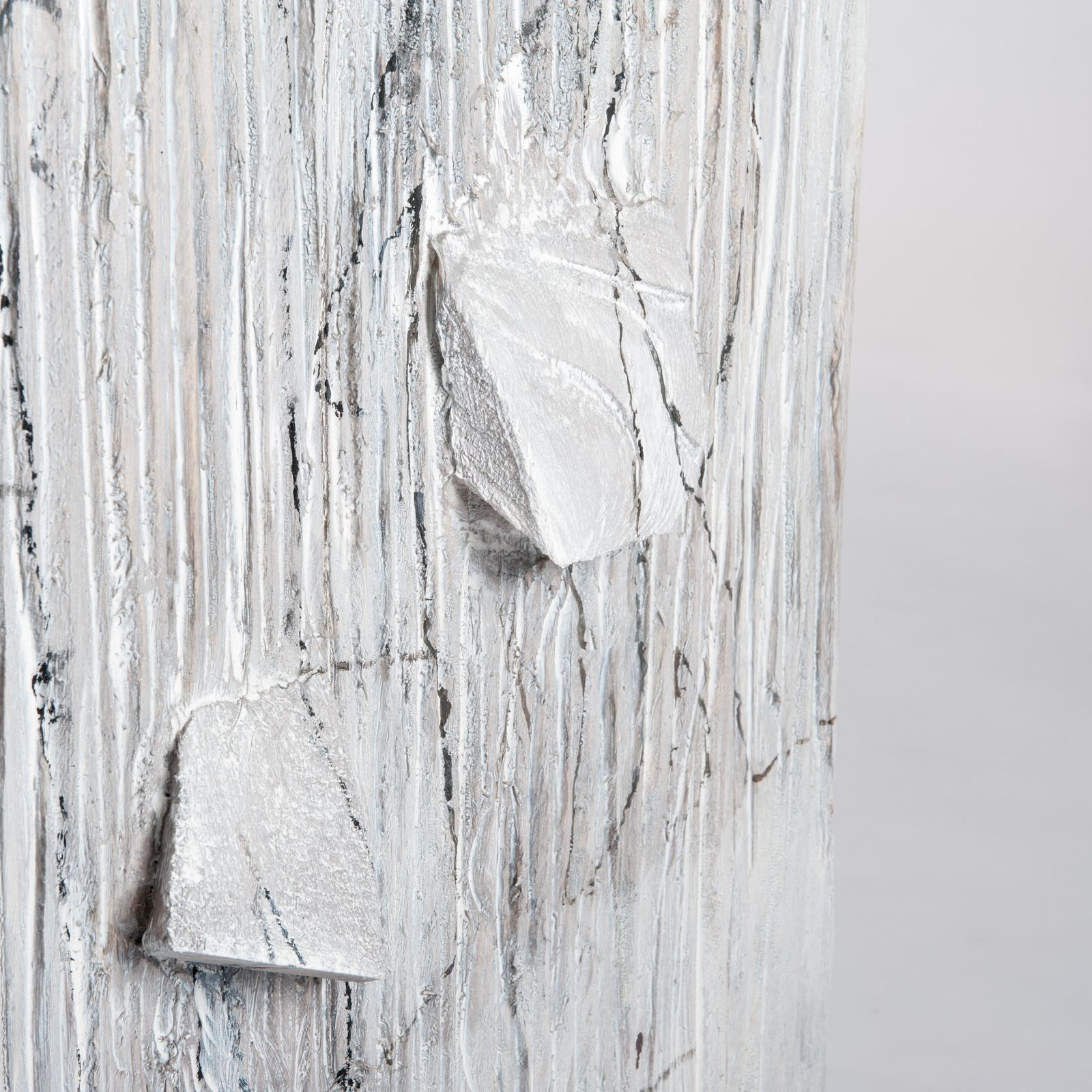 Contemporary Wooden Sculpture Painting In Light Grey By Christofer Kochs photo 3353.0