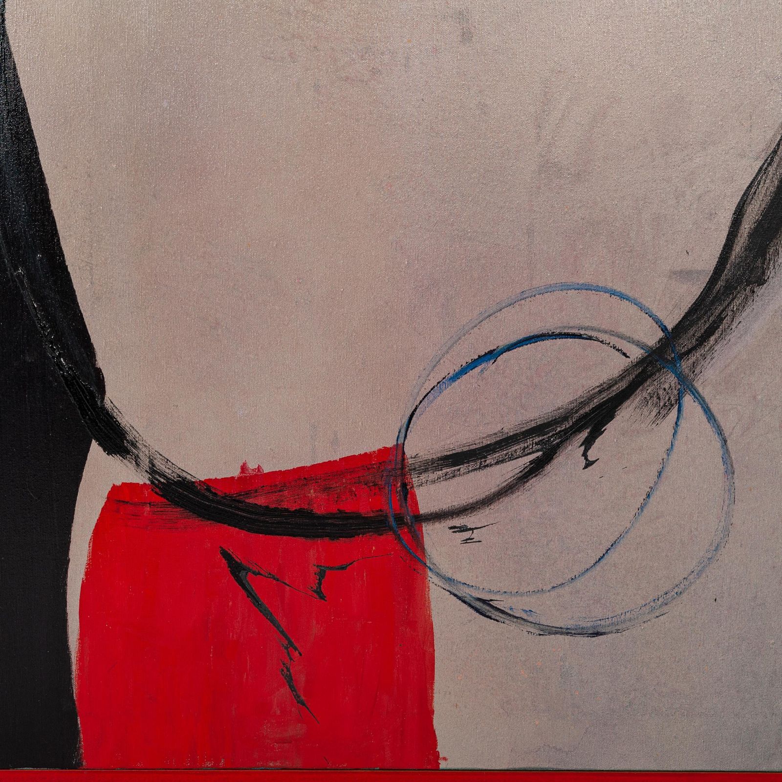 Italian Art Informel Painting Black, Grey, Red, Blue By Danilo Picchiotti, 1987 photo for sale