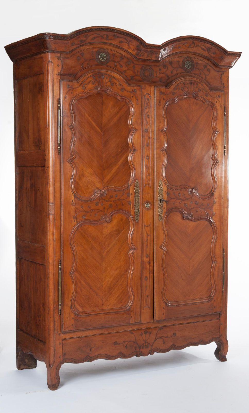 French 18th Century Transition Cherrywood Armoire Cupboard, Circa 1760 photo furniture
