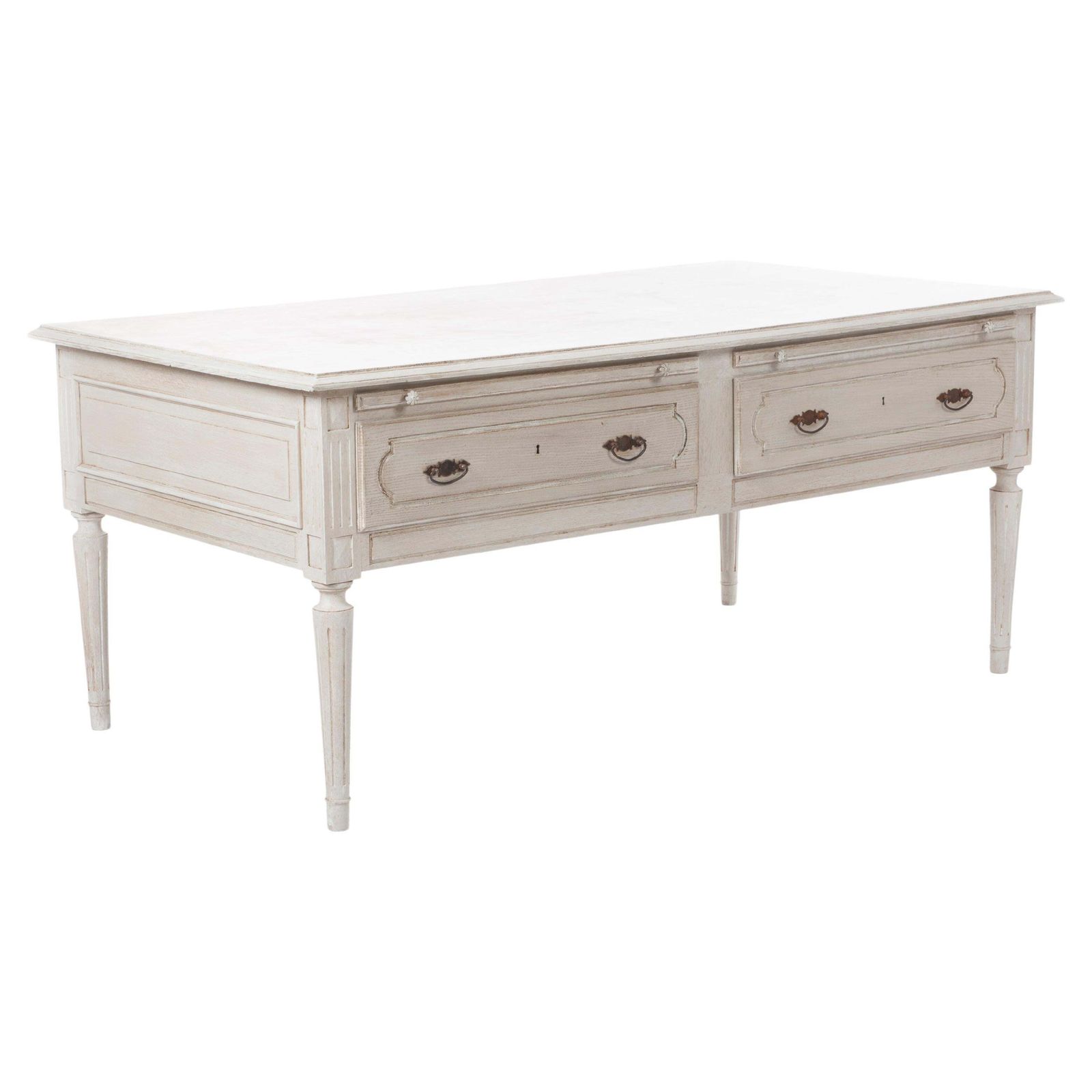 Classic English Commode, Dresser Or Sideboard Light Grey Patinated, 1880s