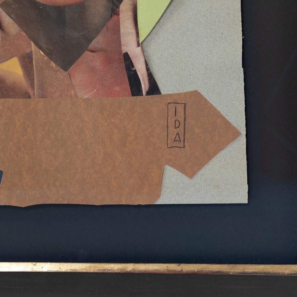 Abstract French Mid Century Cubistic Collage By Ida Colucci, Signed By Hand photo vinterior