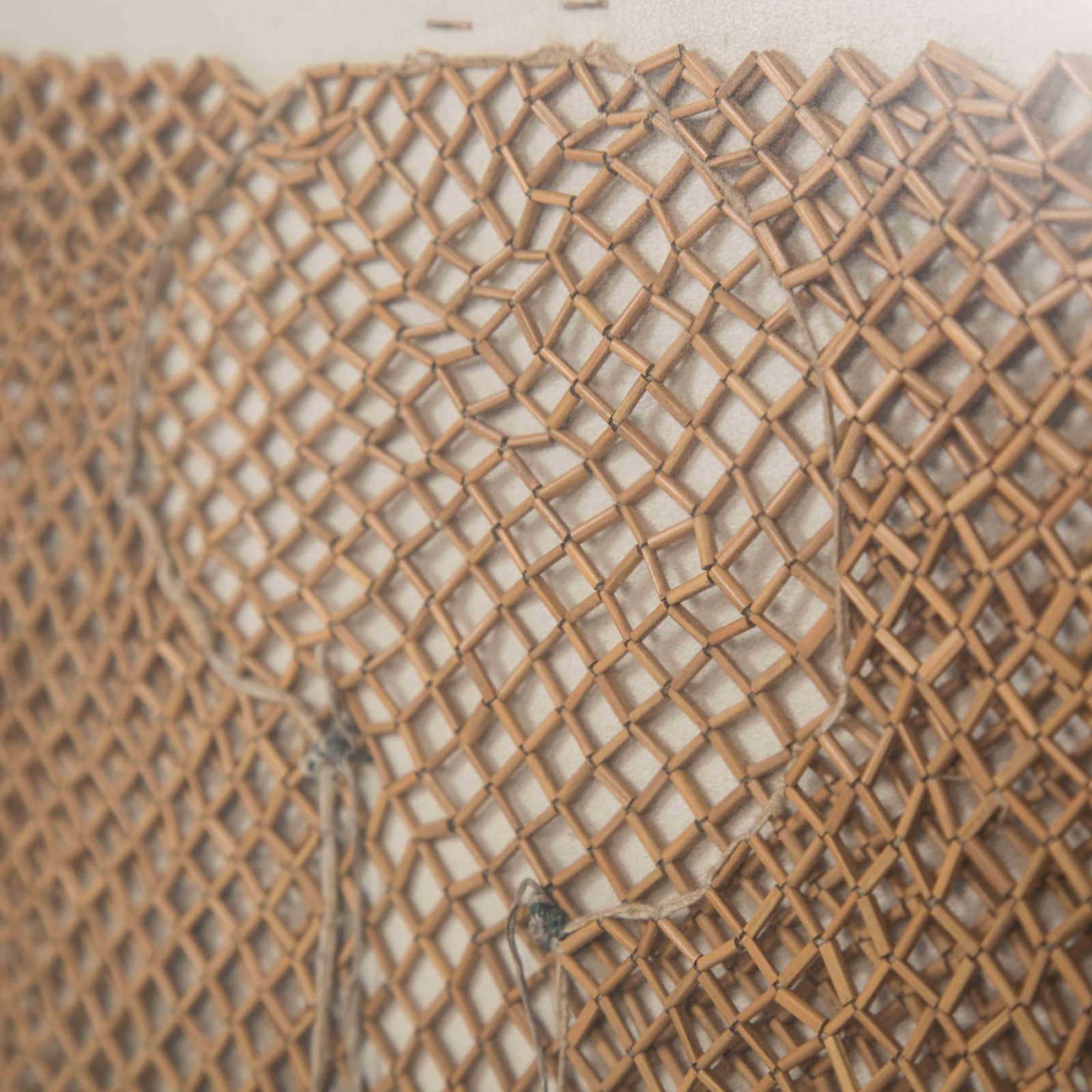 Asian Textile Picture Of A Knotted Bamboo Jacket On Linen, Myanmar 1900 1920 photo furniture
