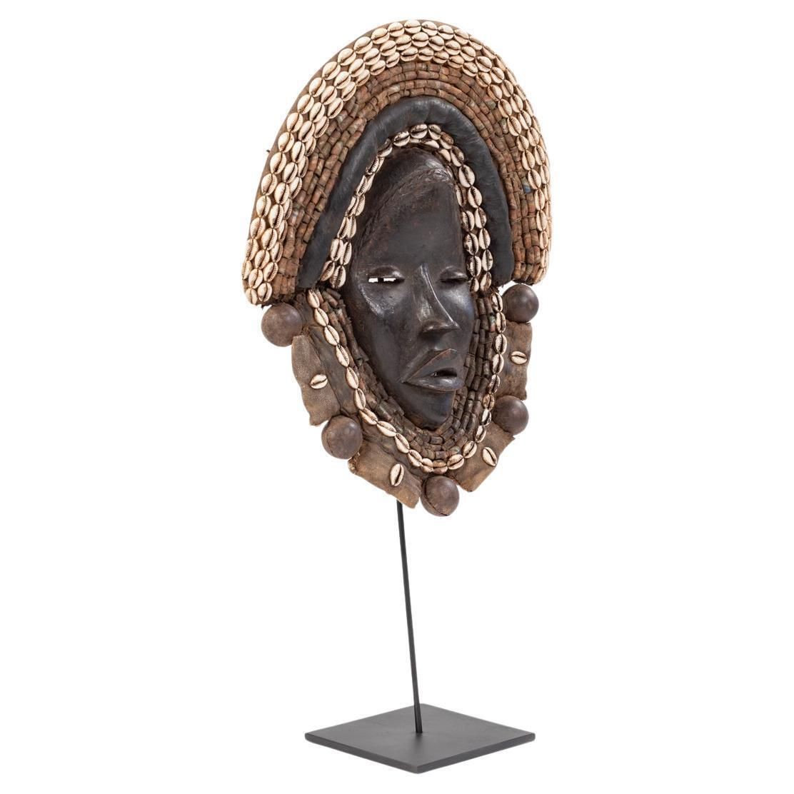 African Dan Yakuba Guard Mask Small Shells And Bells From The Ivory Coast 1970s