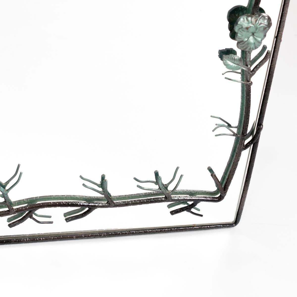French Midcentury Bronze Naturalistic Designed Mirror For Lanvin Paris, 1970s photo buy