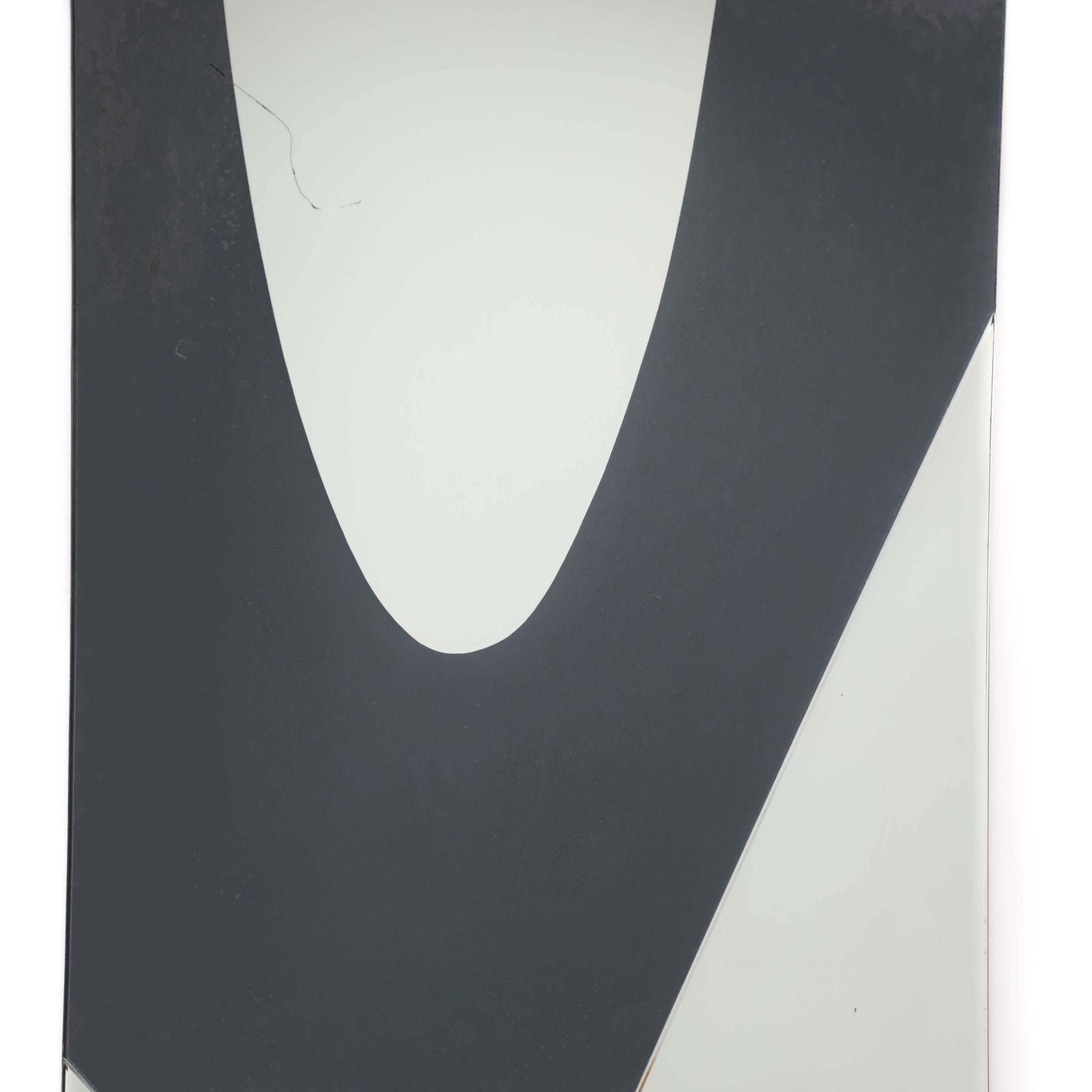 French Mid Century Graphic Mirror In Anthracite Silver By Jacques Hitier, 1960s photo buy