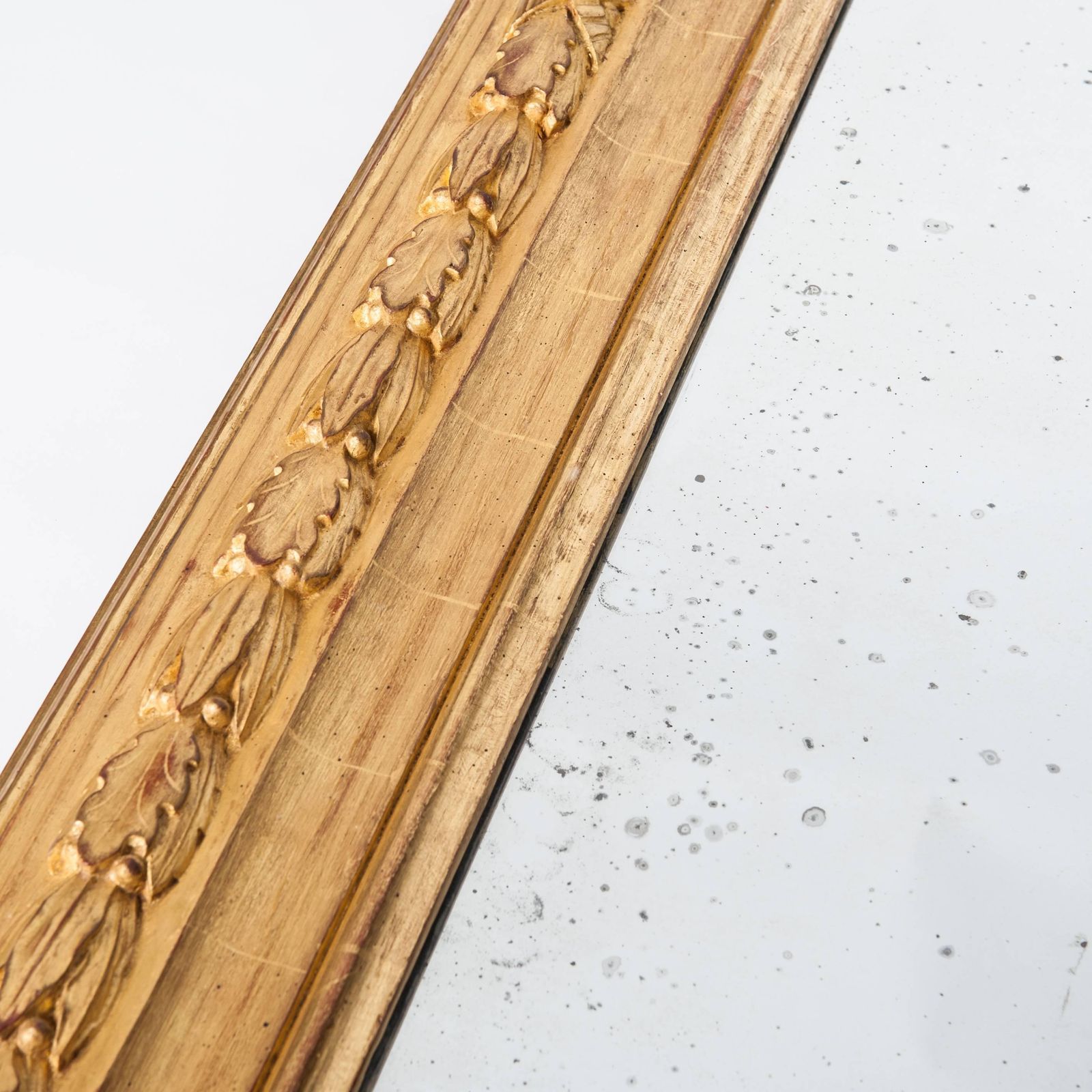 French Gilt Louis XVI Wall Mirror, 18th Century With Original Mercury Glass photo Home Decor