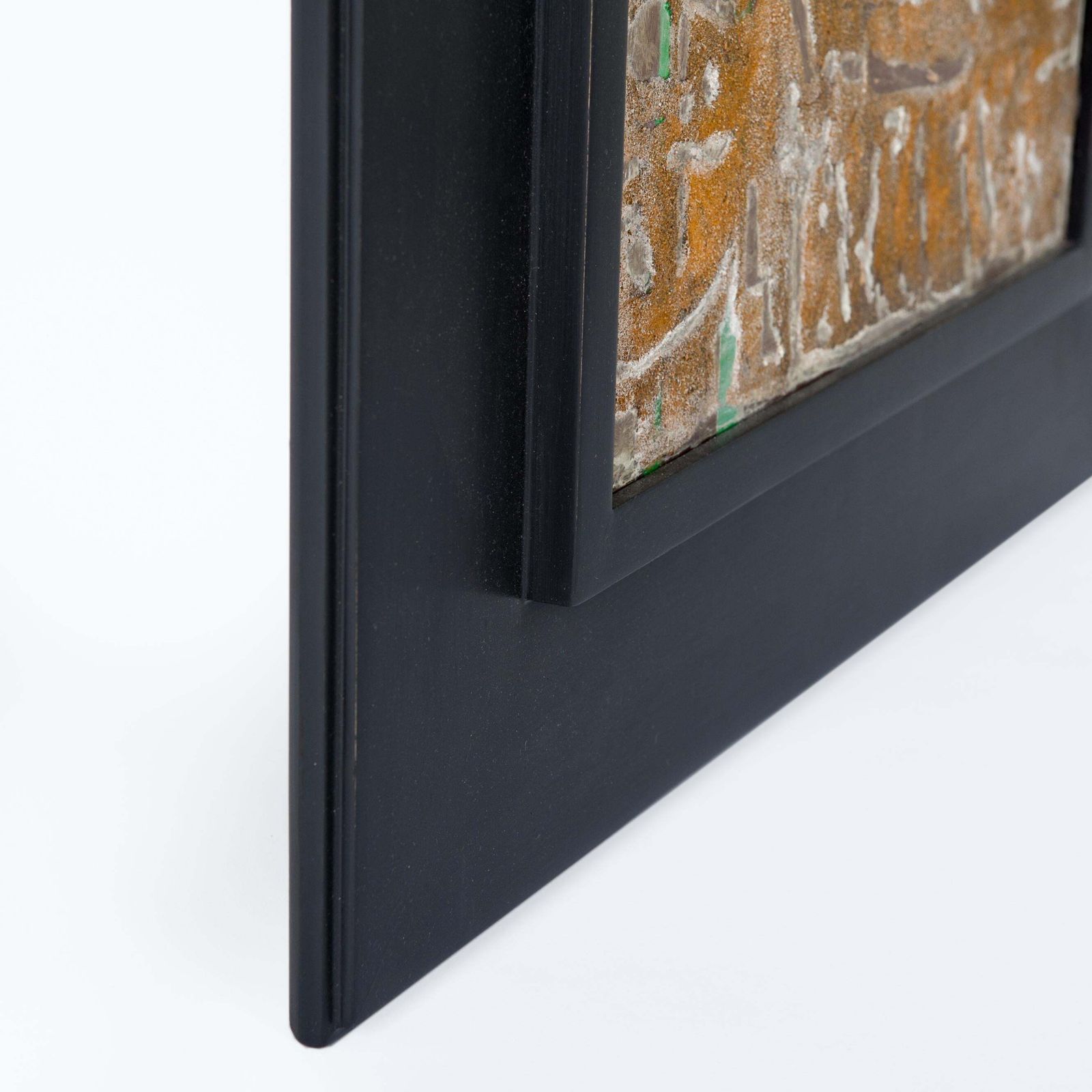 Italian Mid Century Ceramic Sculpture Picture Green Beige Grey Monogrammed 1950s photo buy