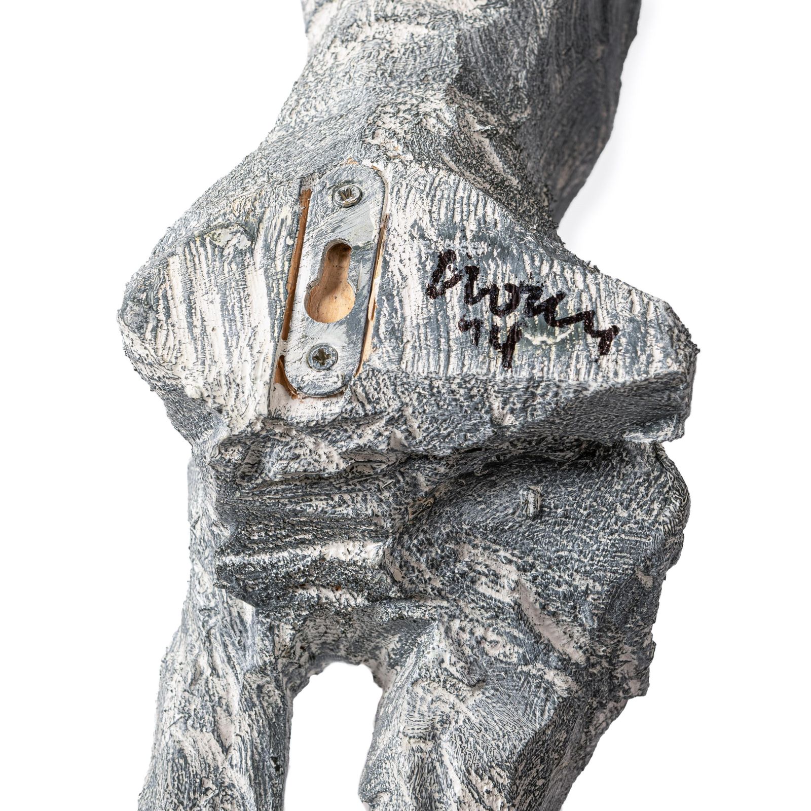 Tall Abstract Wooden Wall Mounted Grey Blue Sculpture By Christofer Kochs 2014 photo buy