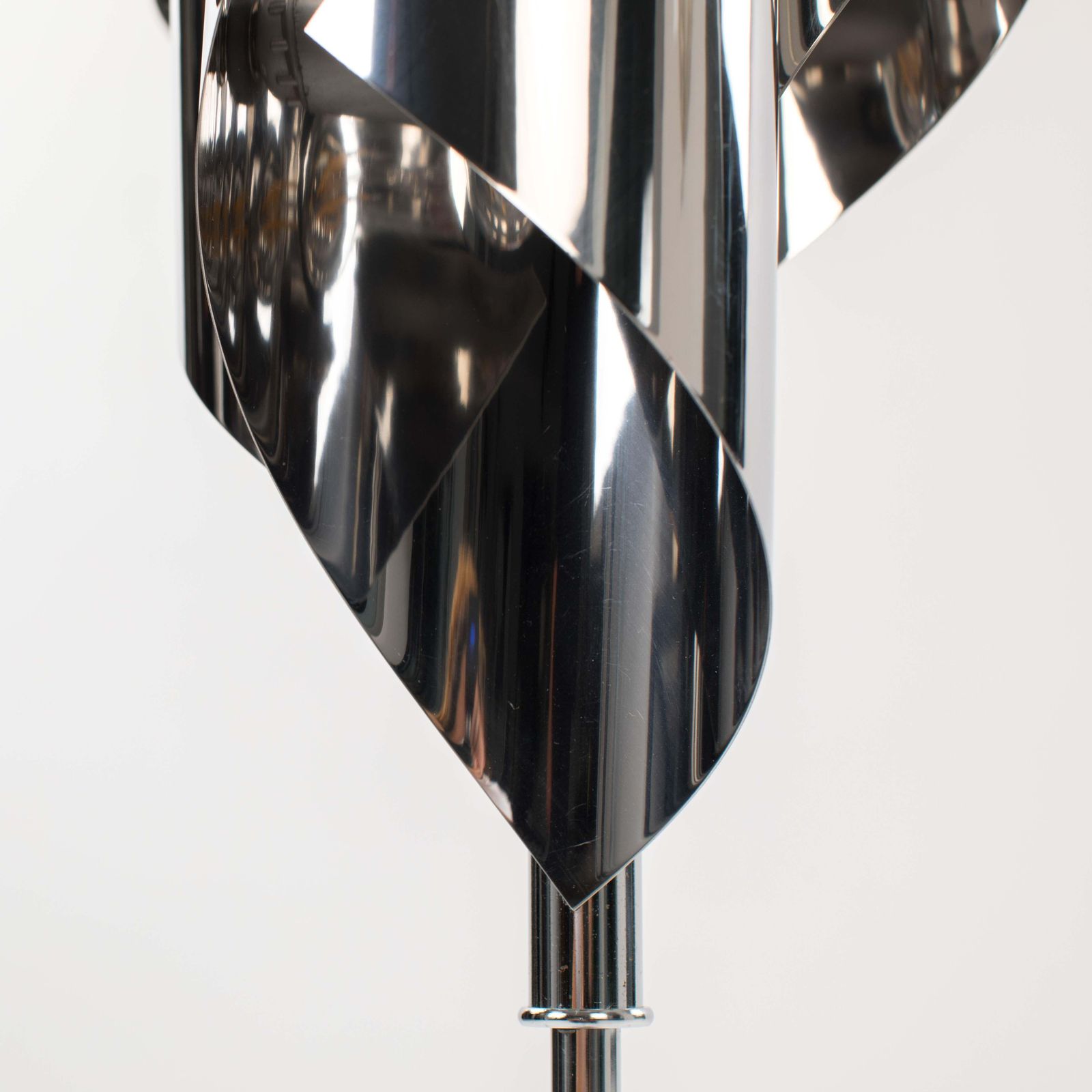 2493.0 French Mid Century Minimalist Table Lamp In Clear, Polished, Chromed Lines 1970s photo