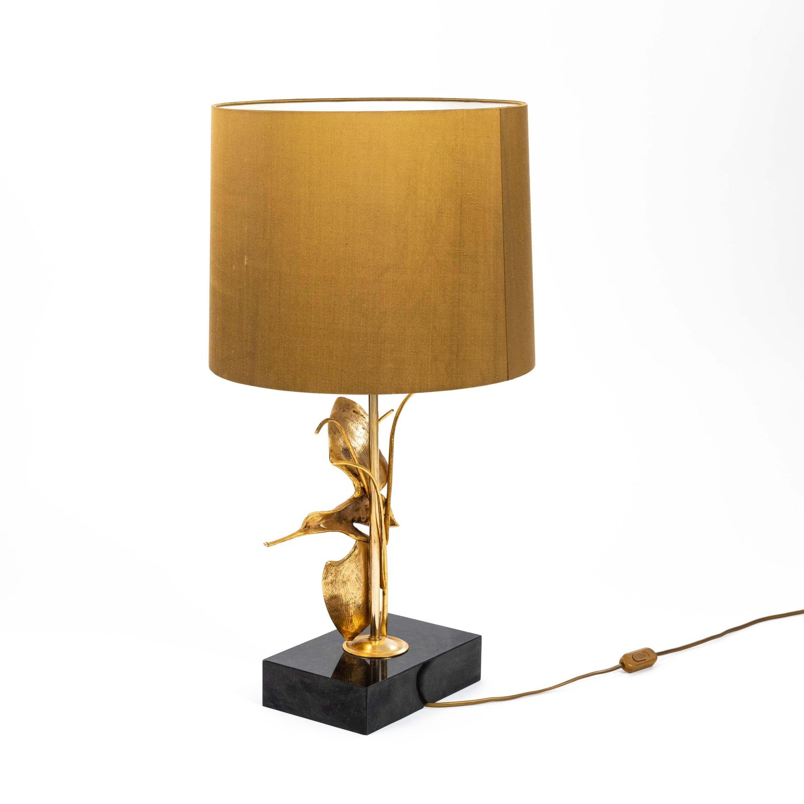 Italian Midcentury Gilded Brass Bird Table Lamp By Gm Italia 1950s photo buy