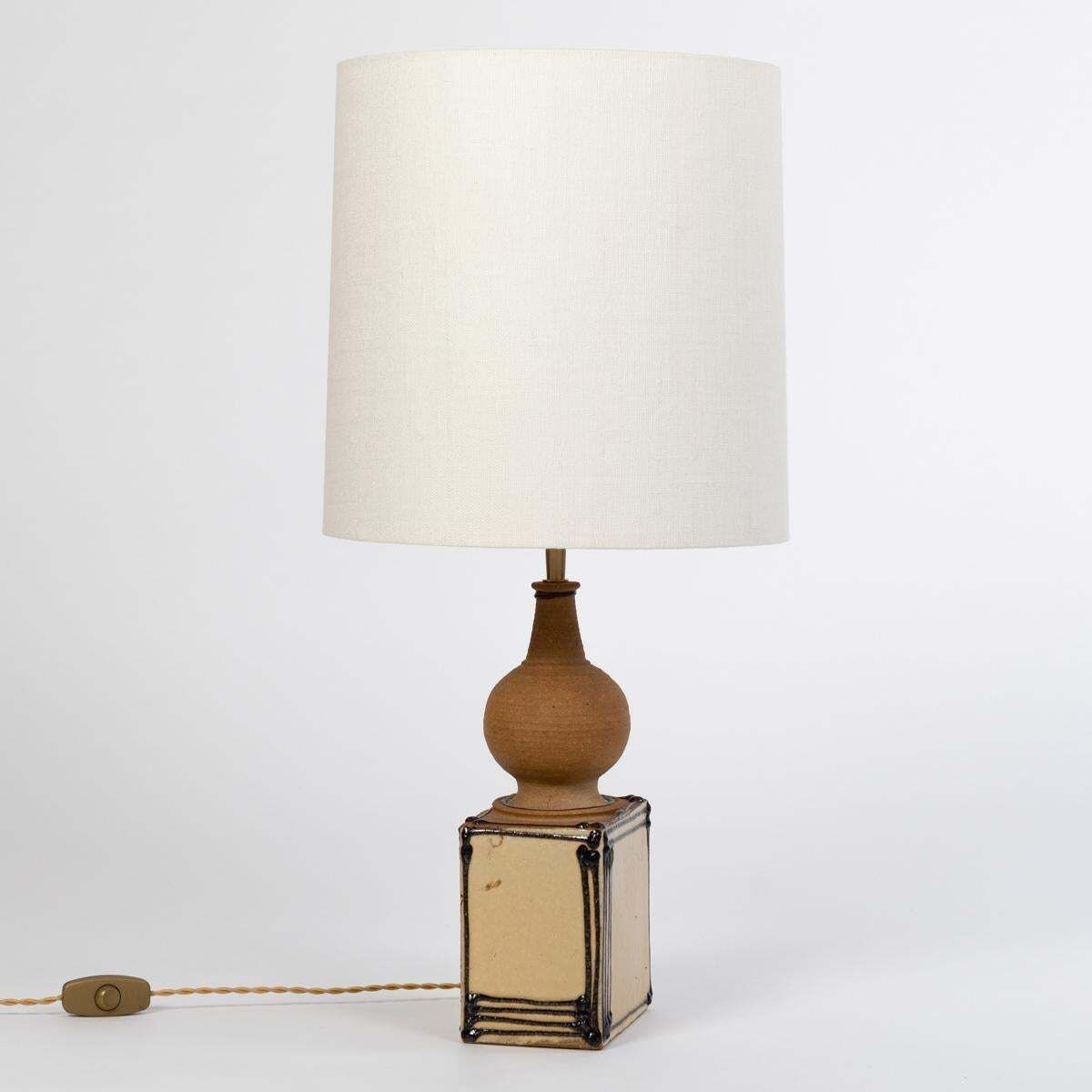 Lighting Pair Of Scandinavian Mid Century Ceramic Table Lamps By Heerwegen Denmark 1971 photo