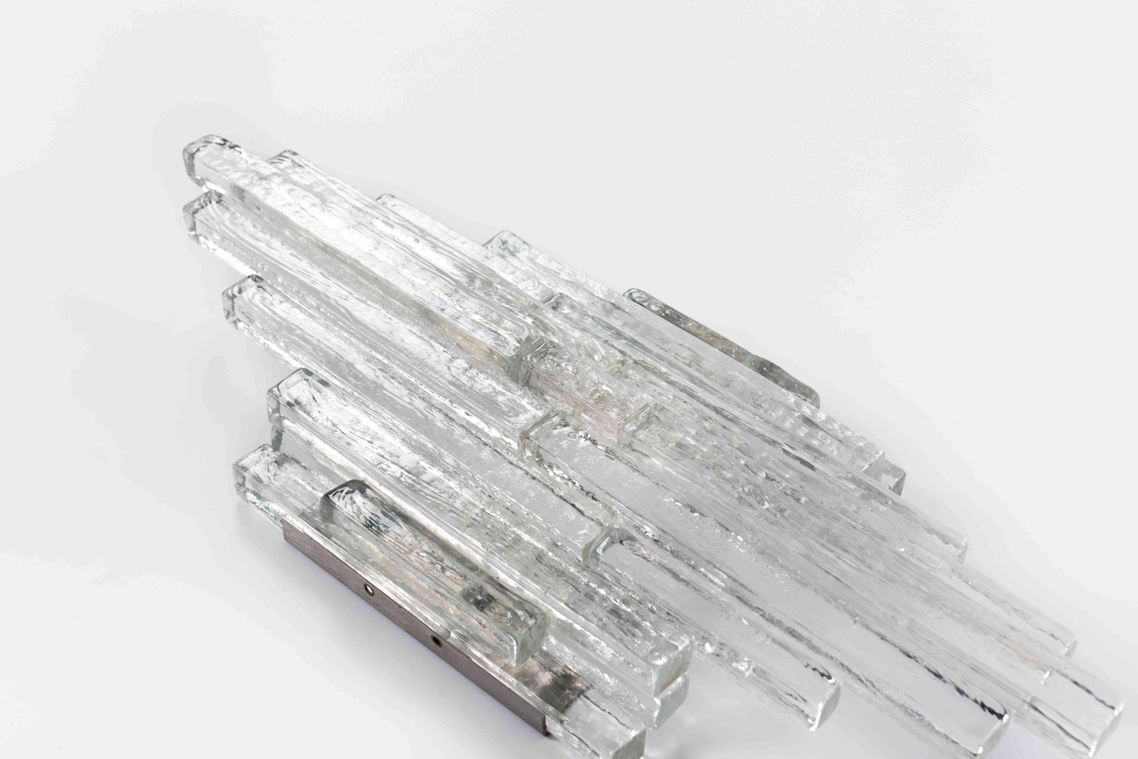 Set Of 3 Clear Murano Glass Wall Sconces By Albano Poli Italy For Poliarte 1960s photo buy