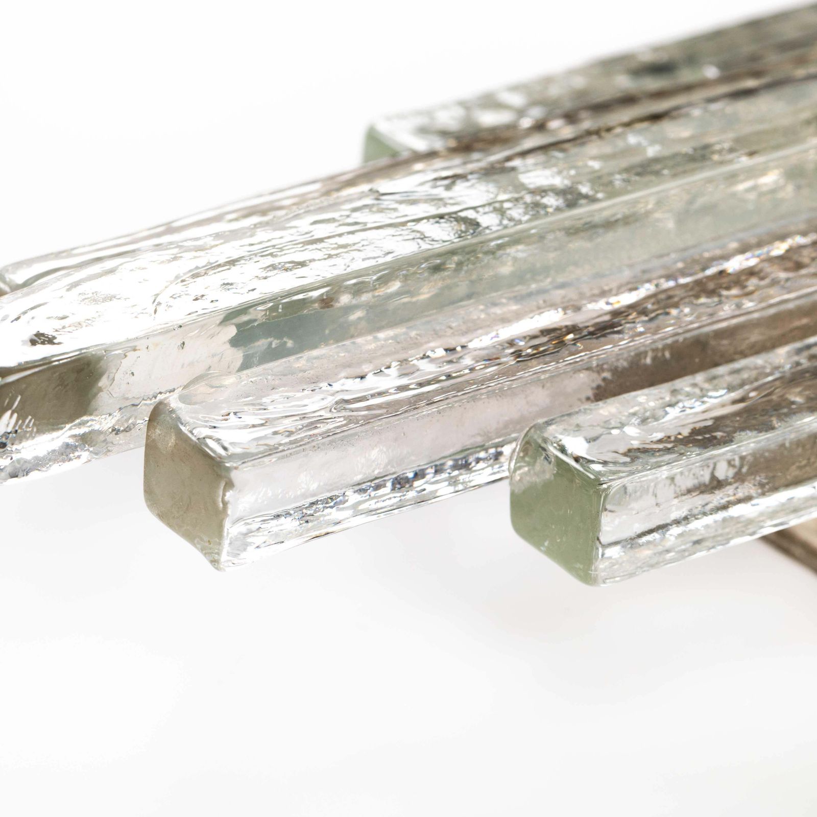 Lighting Set Of 3 Clear Murano Glass Wall Sconces By Albano Poli Italy For Poliarte 1960s photo