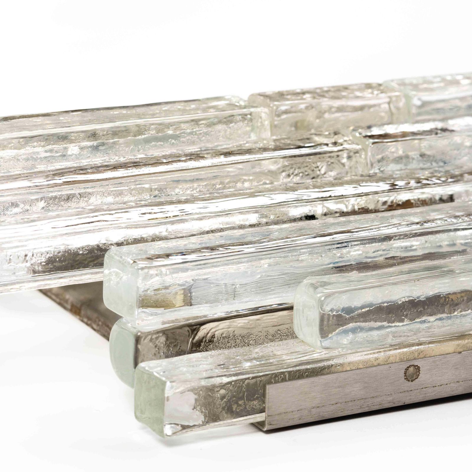 4212.0 Set Of 3 Clear Murano Glass Wall Sconces By Albano Poli Italy For Poliarte 1960s photo