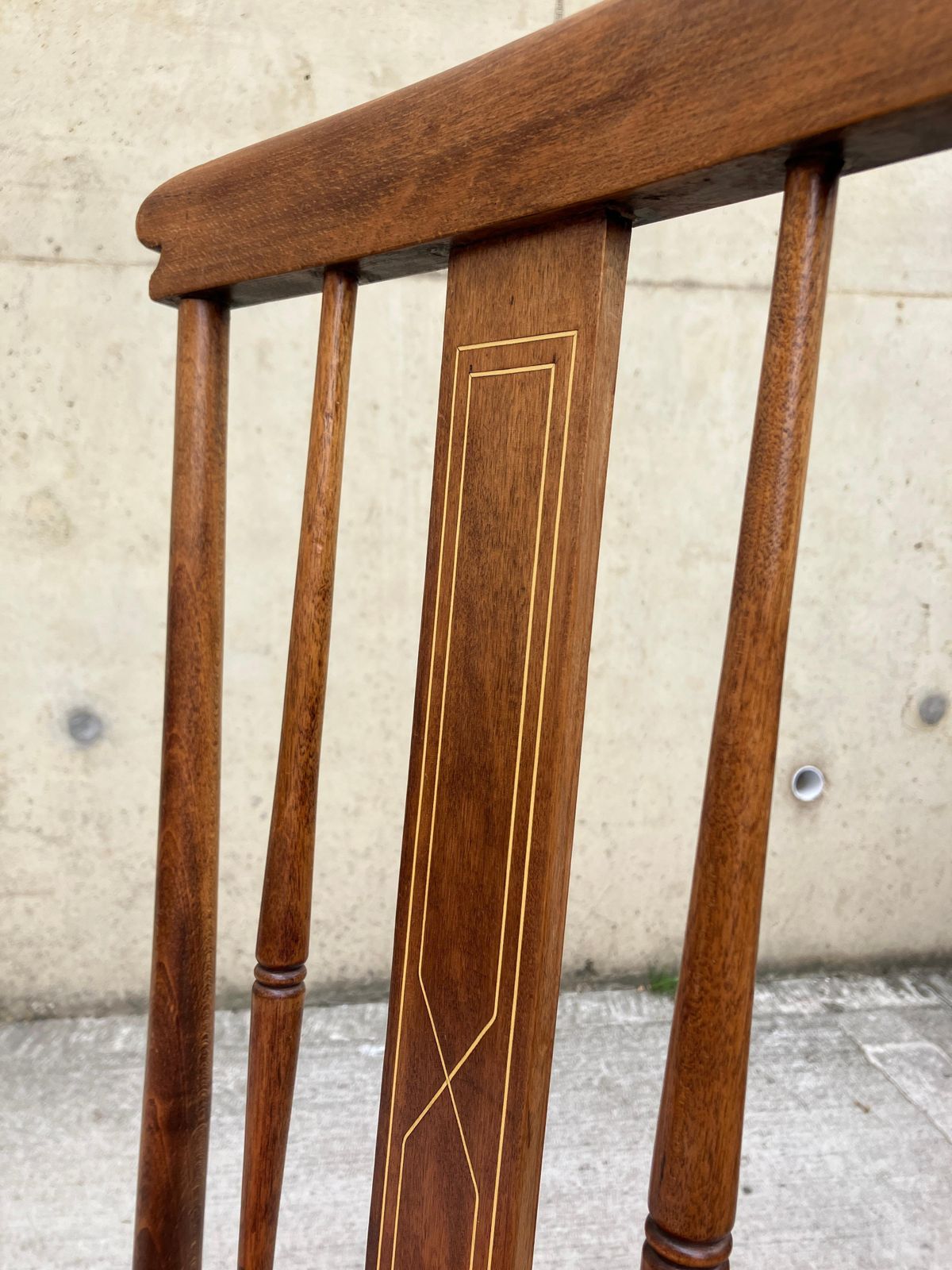 English Antique Inlaid Mahogany Arts & Crafts Side Chair Bedroom Chair photo vintage