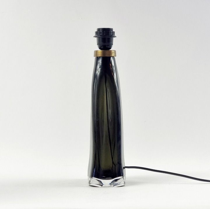 Mid Century Scandinavian Green Glass & Brass Table Lamp By Carl Fagerlund For Orrefors, Model Rd 1323, Sweden, 1960s photo Lighting
