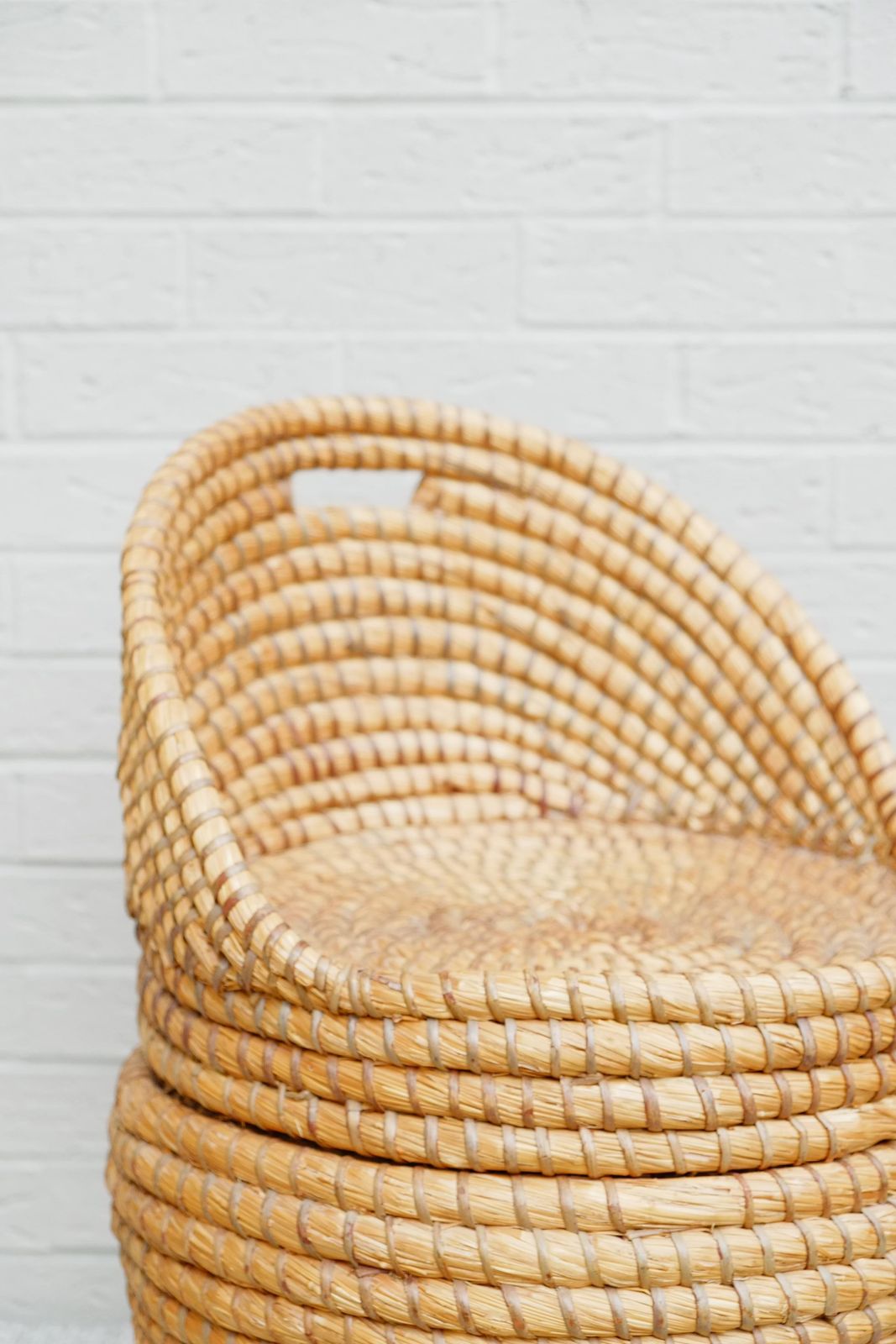 Bohemian Rattan Bedroom Chair   Reeded Hand Woven Straw Basket Chair photo Furniture