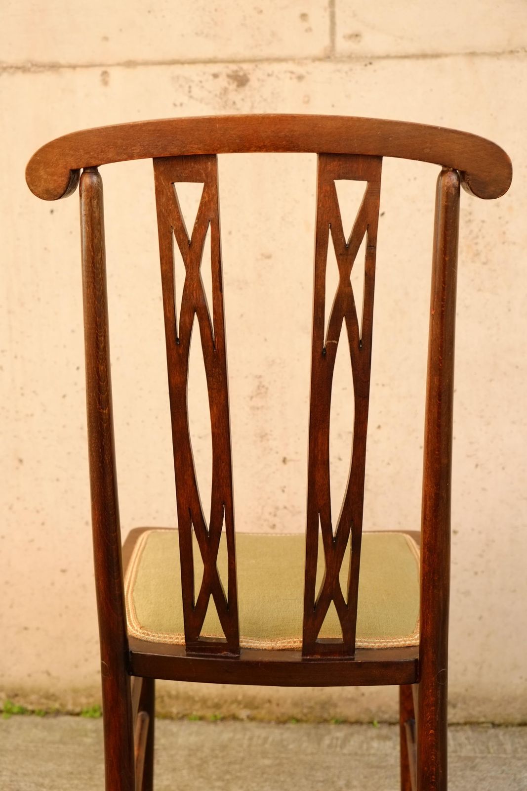 Exceptional English Inlaid Mahogany Arts & Crafts Side Chair Bedroom Chair photo vinterior