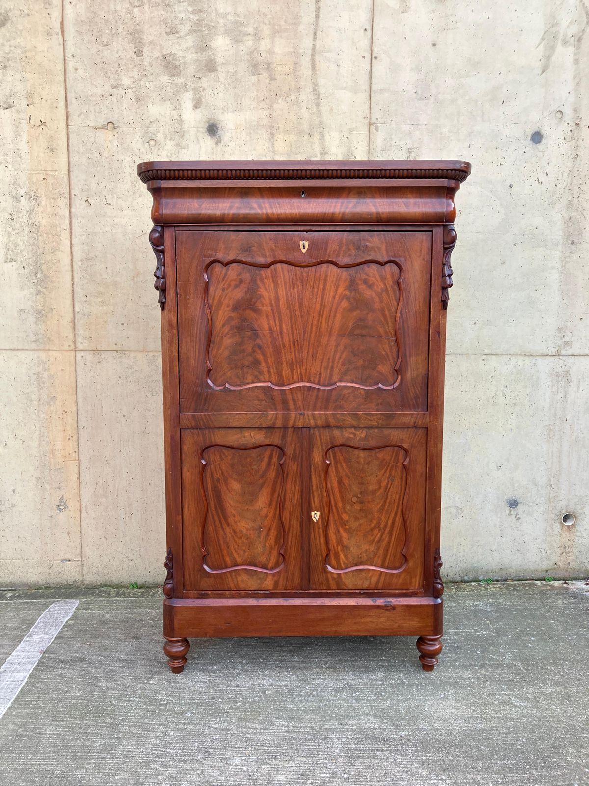 photo buy Antique French Secretaire / Bureau In Mahogany