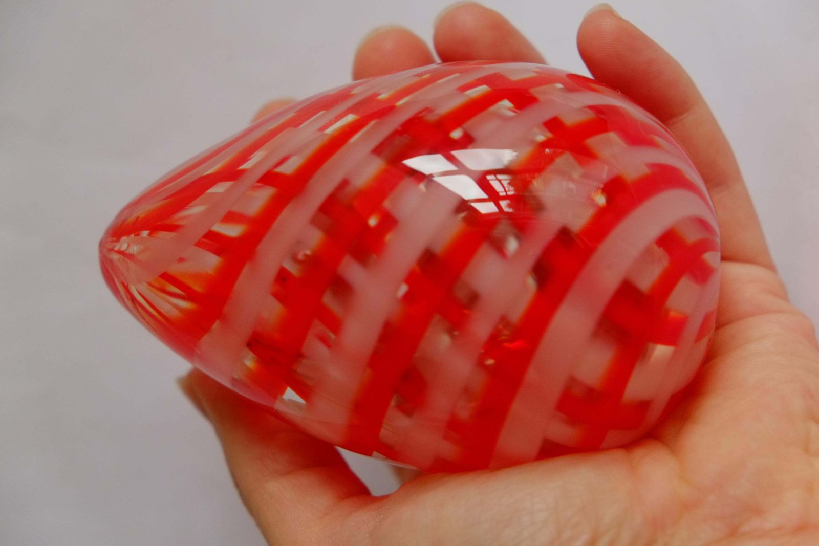 Handmade Art Glass Ribbons Paperweight   Signed And Dated 1975 photo buy
