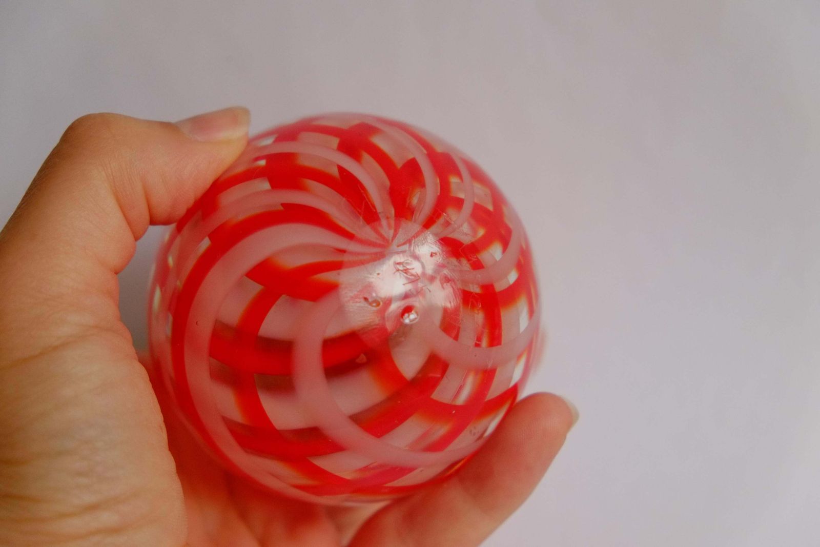 Handmade Art Glass Ribbons Paperweight   Signed And Dated 1975 photo vintage