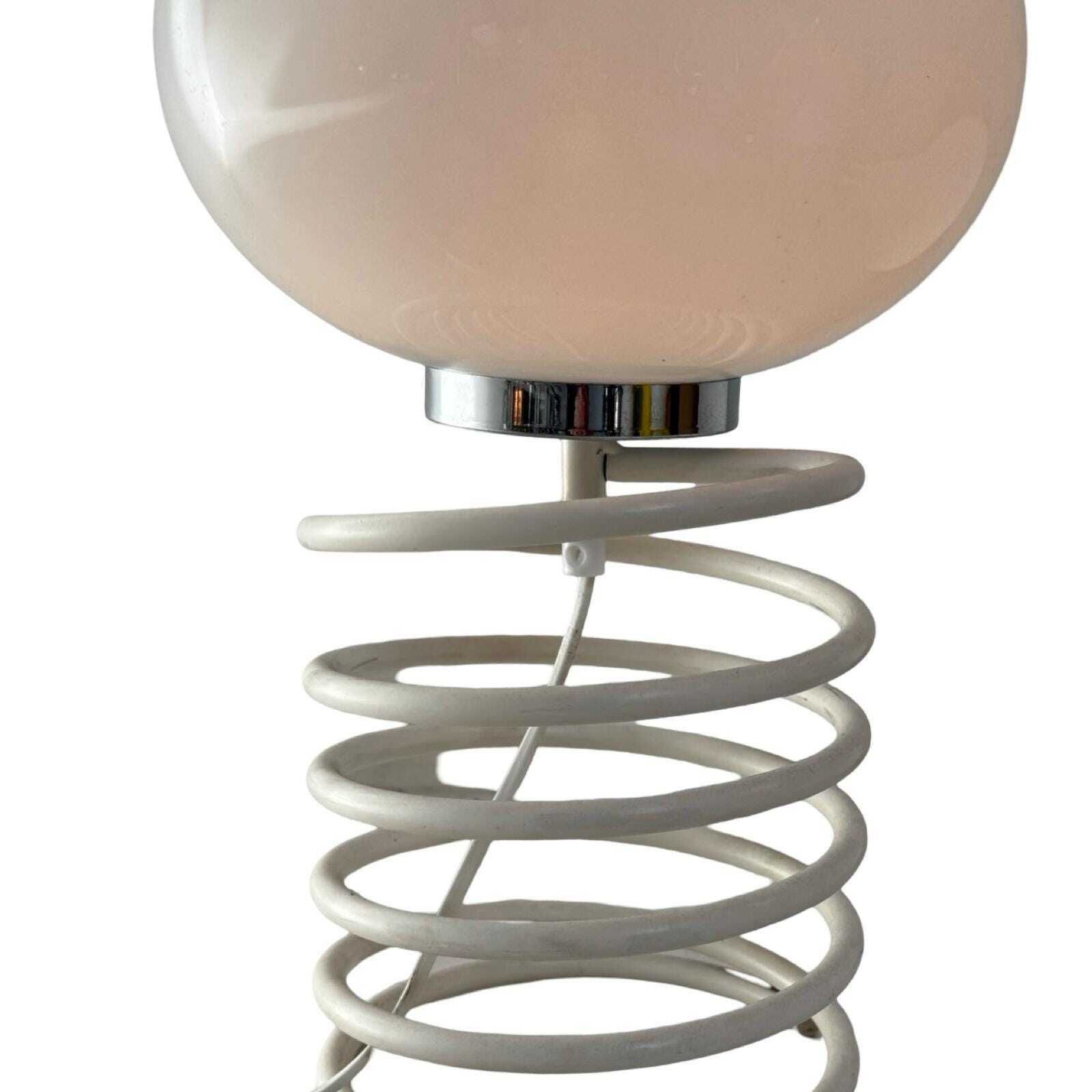 Ingo Maurer For Honsel   Space Age Design / Mcm Table Lamp   Opaline Glass Mounted On A Spiral Base photo Lighting